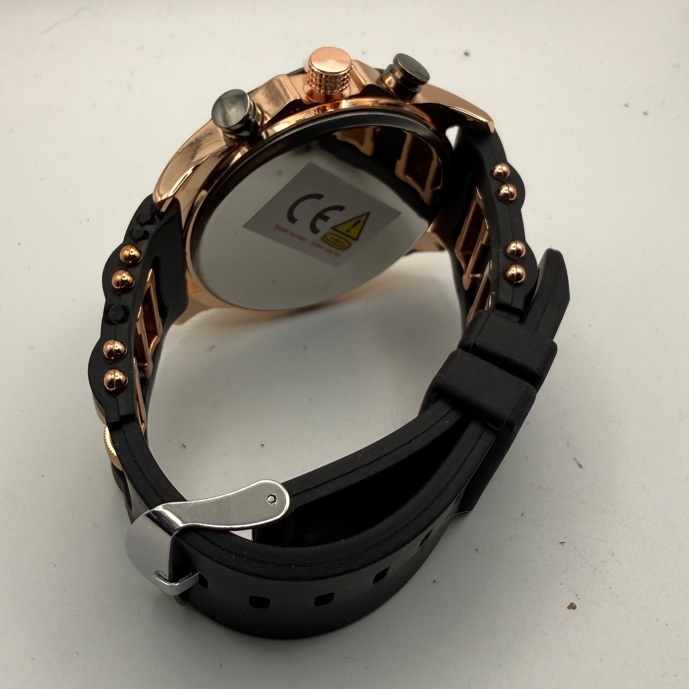 Relook Oversized Black & Rose Gold Statement Watch- £15.00