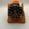 Foxbox Men's Dual Display Sports Watch Black Case Orange Accents Orange Silicone Strap New Boxed- £25.00