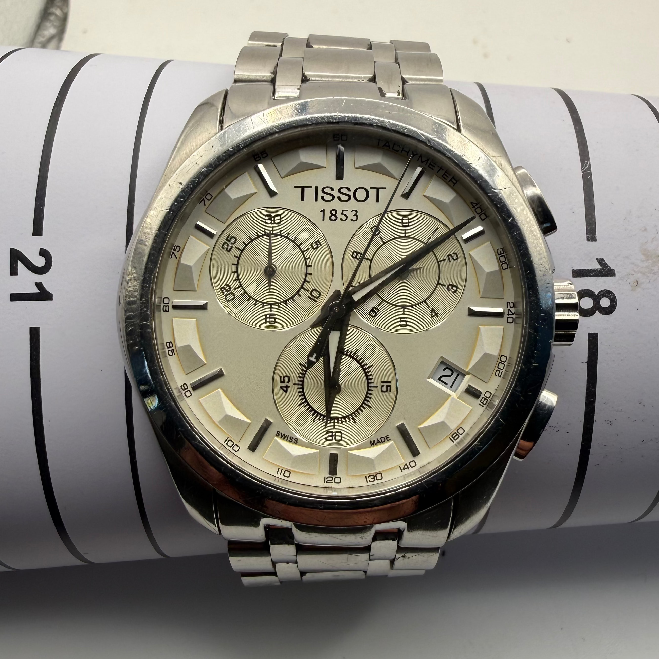 Tissot 1853 Chronograph Stainless Steel 41mm – Silver Dial – Full Set- £229.00