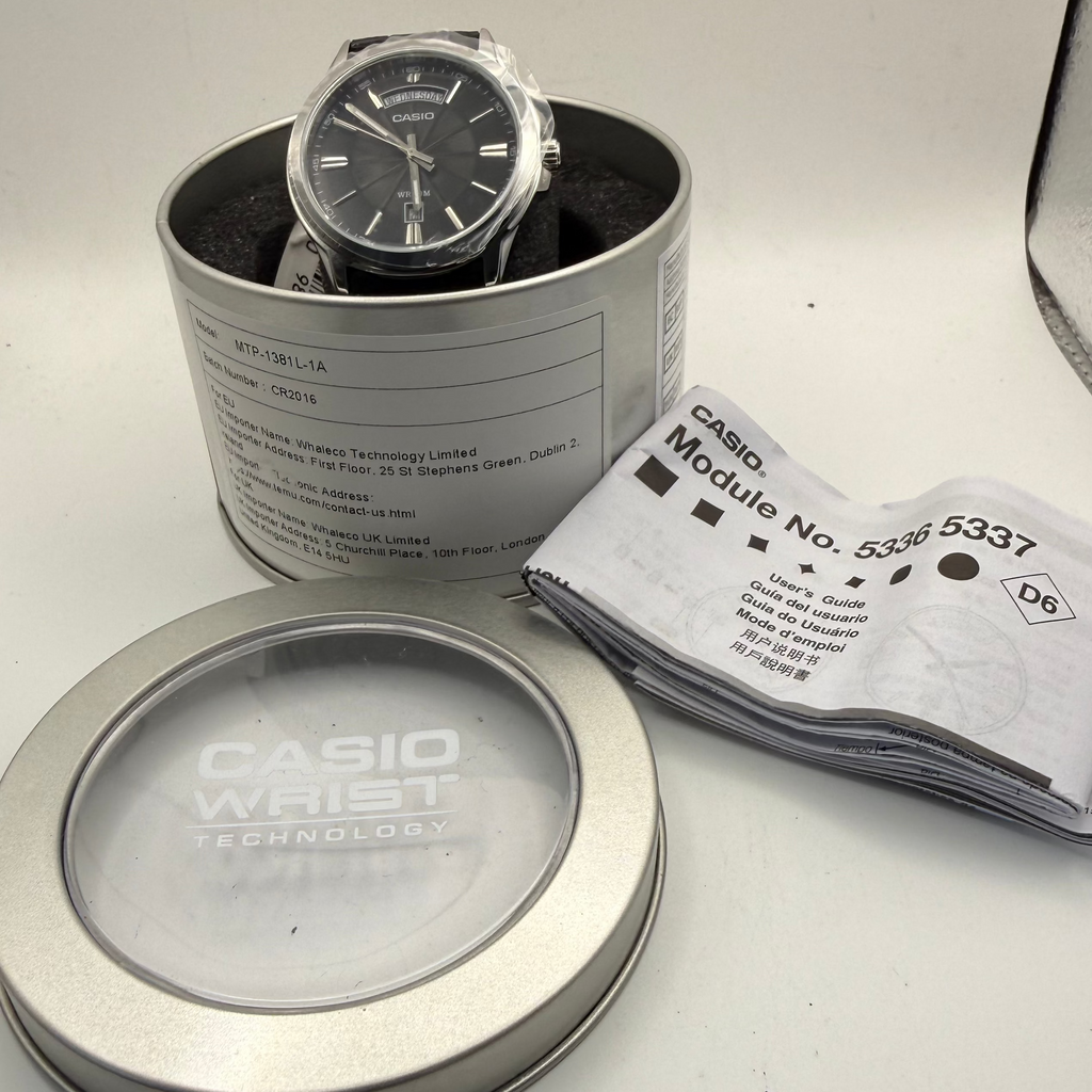 Casio MTP-1381L-1A Day Date Black Dial Men’s Watch New In Box With Tag- £30.00