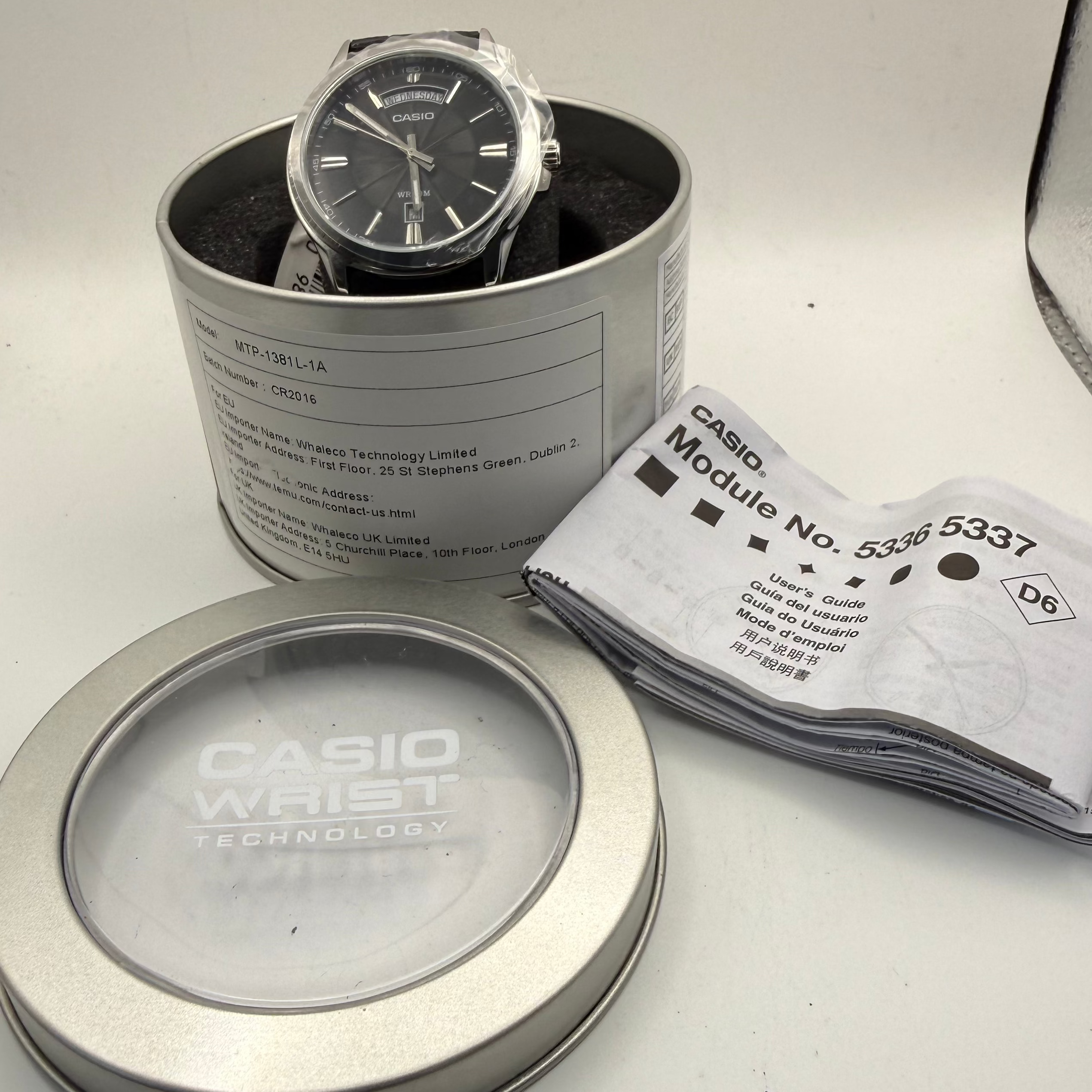 Casio MTP-1381L-1A Day Date Black Dial Men’s Watch New In Box With Tag- £30.00