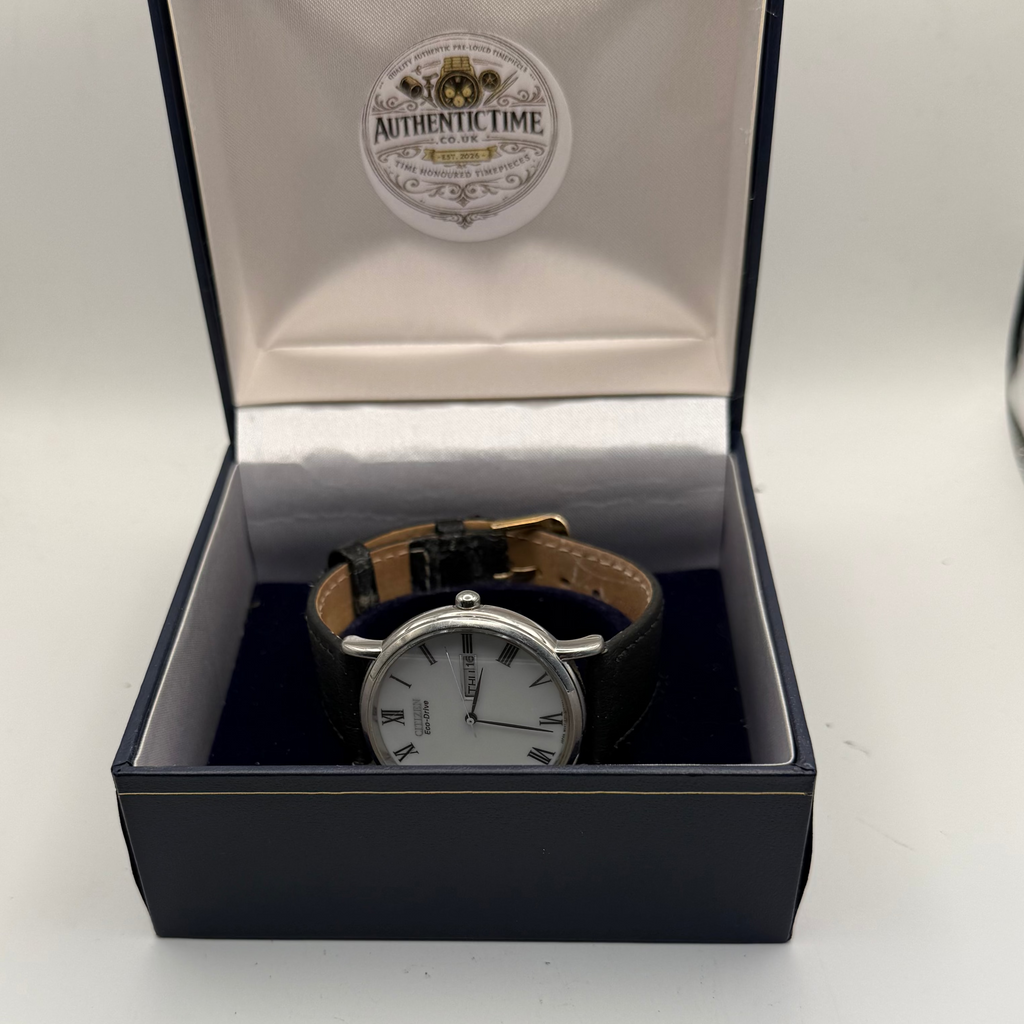 Citizen Eco-Drive Day-Date White Dial Roman Numeral Watch E101-S015870- £70.00