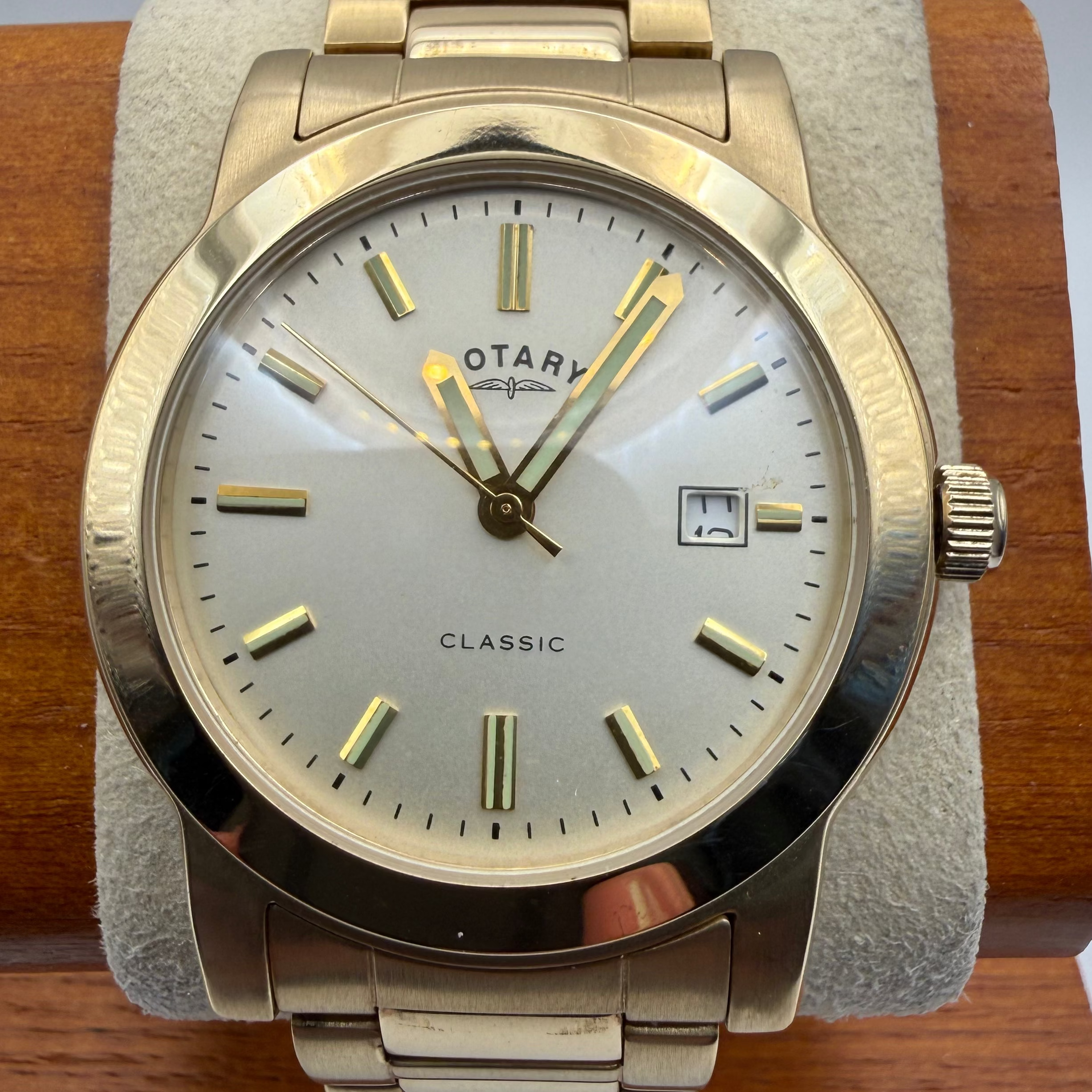 Rotary Classic Gold Tone Date Bracelet Watch Full Set 20cm Bracelet- £60.00