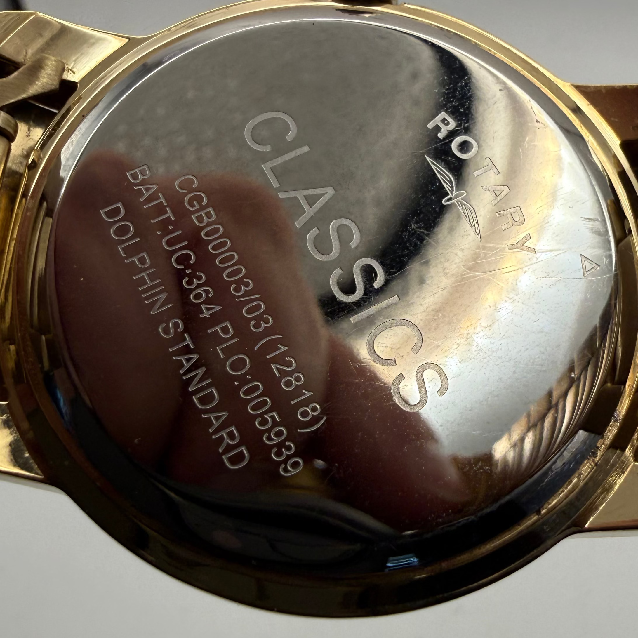 Rotary Classic Gold Tone Date Bracelet Watch Full Set 20cm Bracelet- £60.00