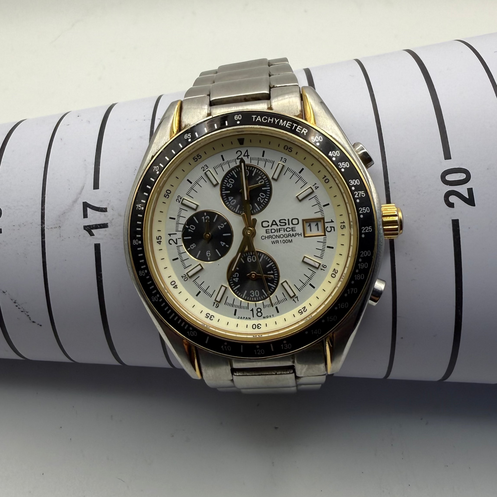 Casio Edifice Chronograph EF-503 Stainless Steel Watch – Date – Full Set- £45.00