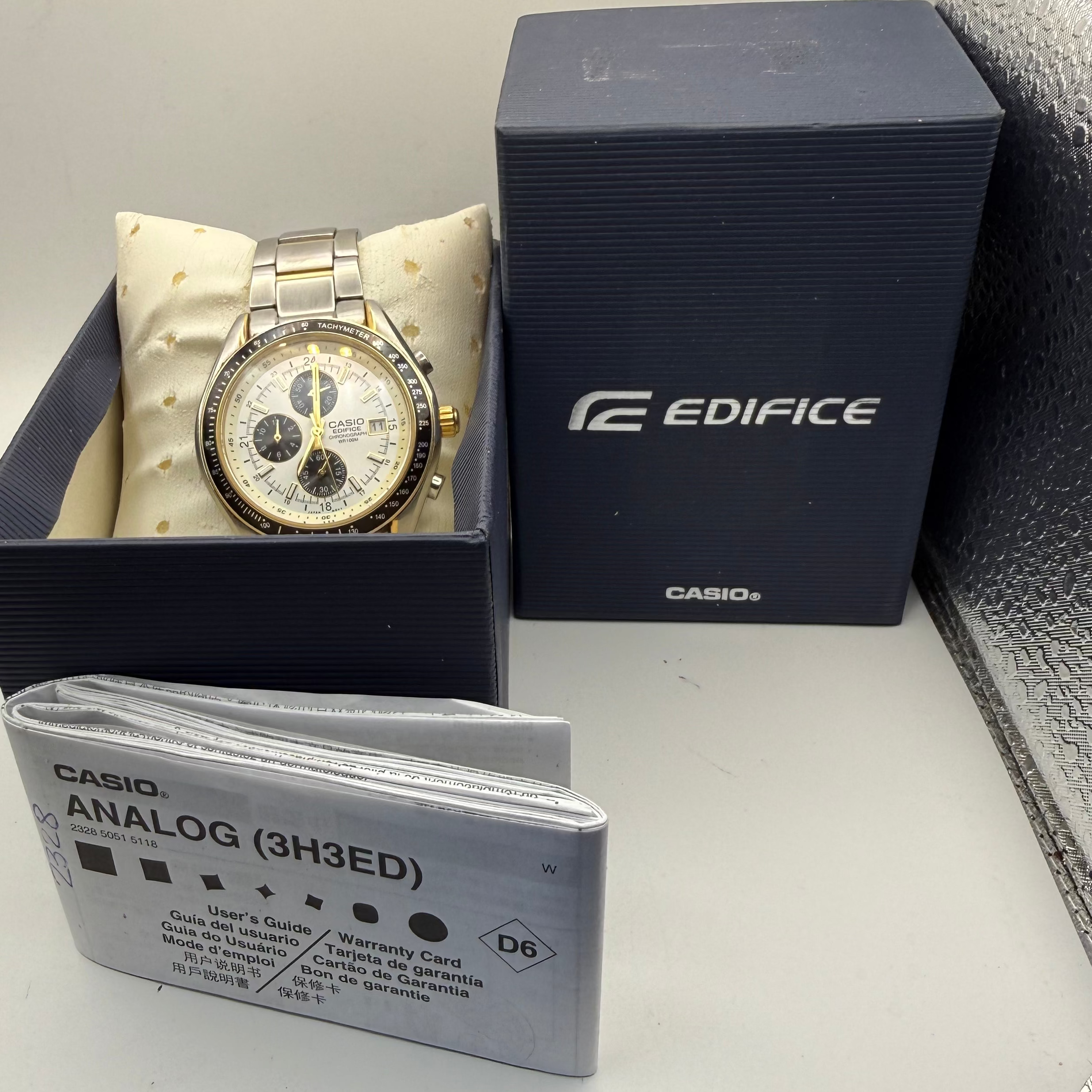 Casio Edifice Chronograph EF-503 Stainless Steel Watch – Date – Full Set- £45.00