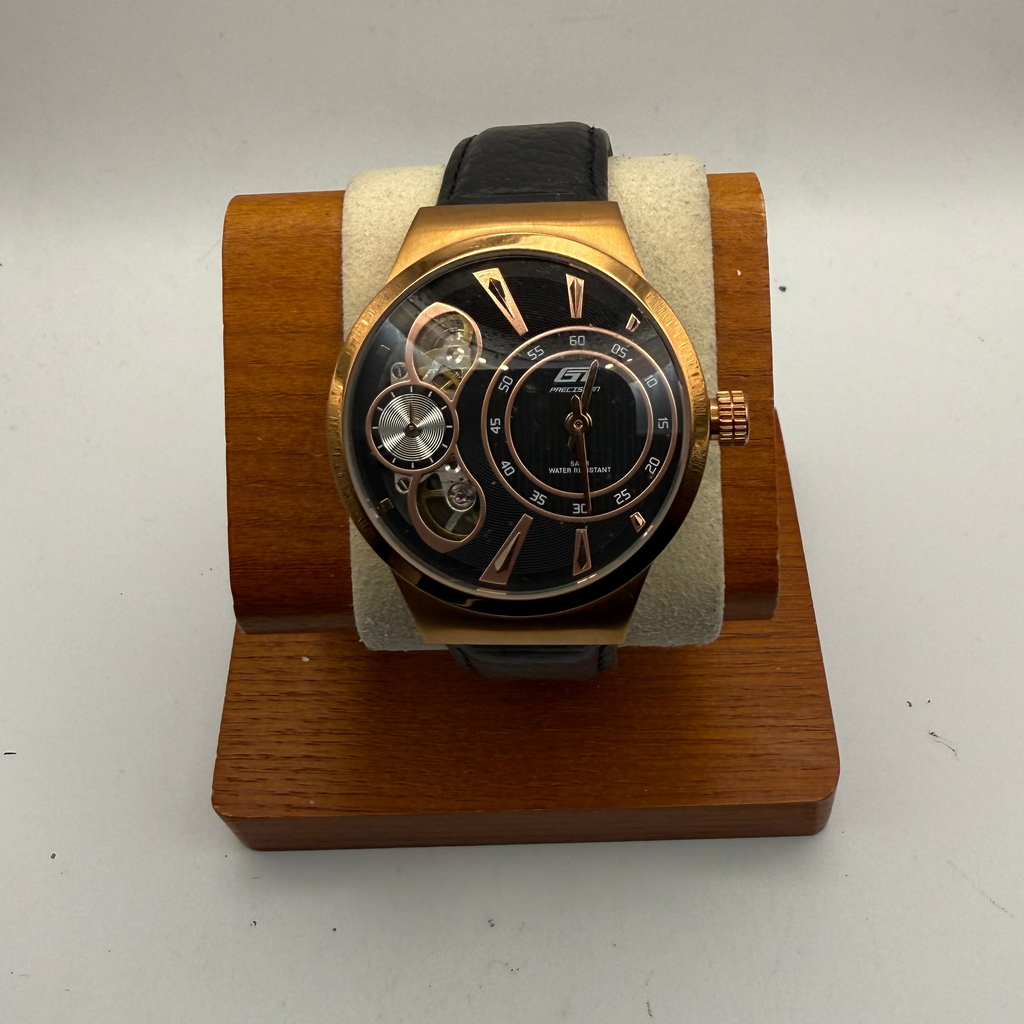 GT Precision Open Heart Automatic Watch TMG6150 – Rose Gold Tone Black Dial Display Back- £60.00