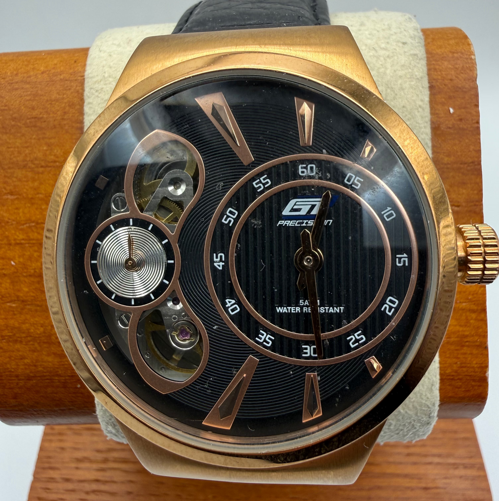 GT Precision Open Heart Automatic Watch TMG6150 – Rose Gold Tone Black Dial Display Back- £60.00