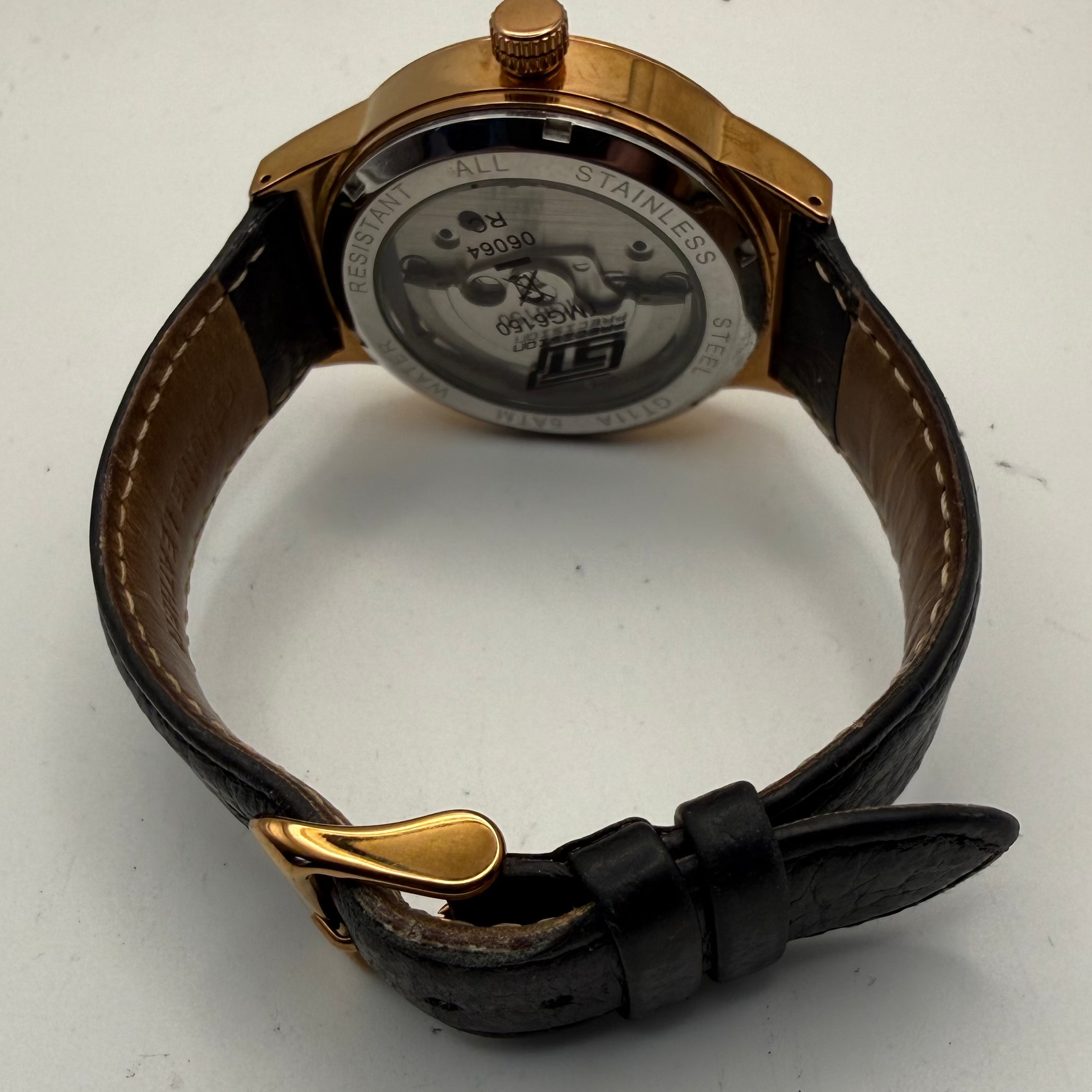 GT Precision Open Heart Automatic Watch TMG6150 – Rose Gold Tone Black Dial Display Back- £60.00