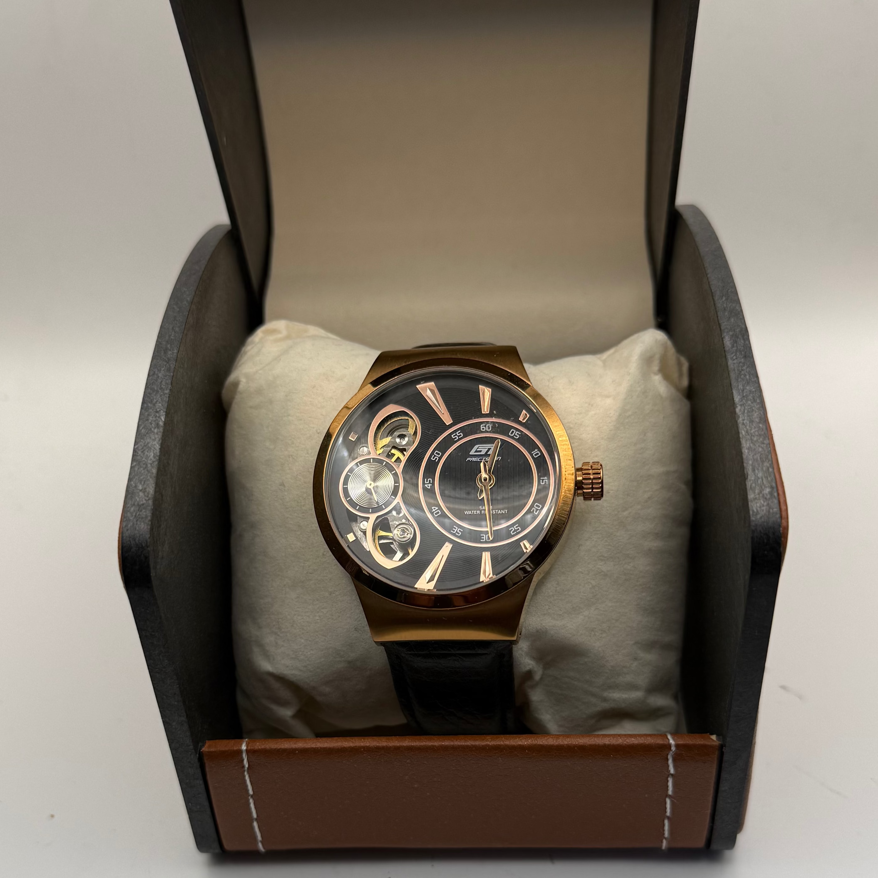 GT Precision Open Heart Automatic Watch TMG6150 – Rose Gold Tone Black Dial Display Back- £60.00