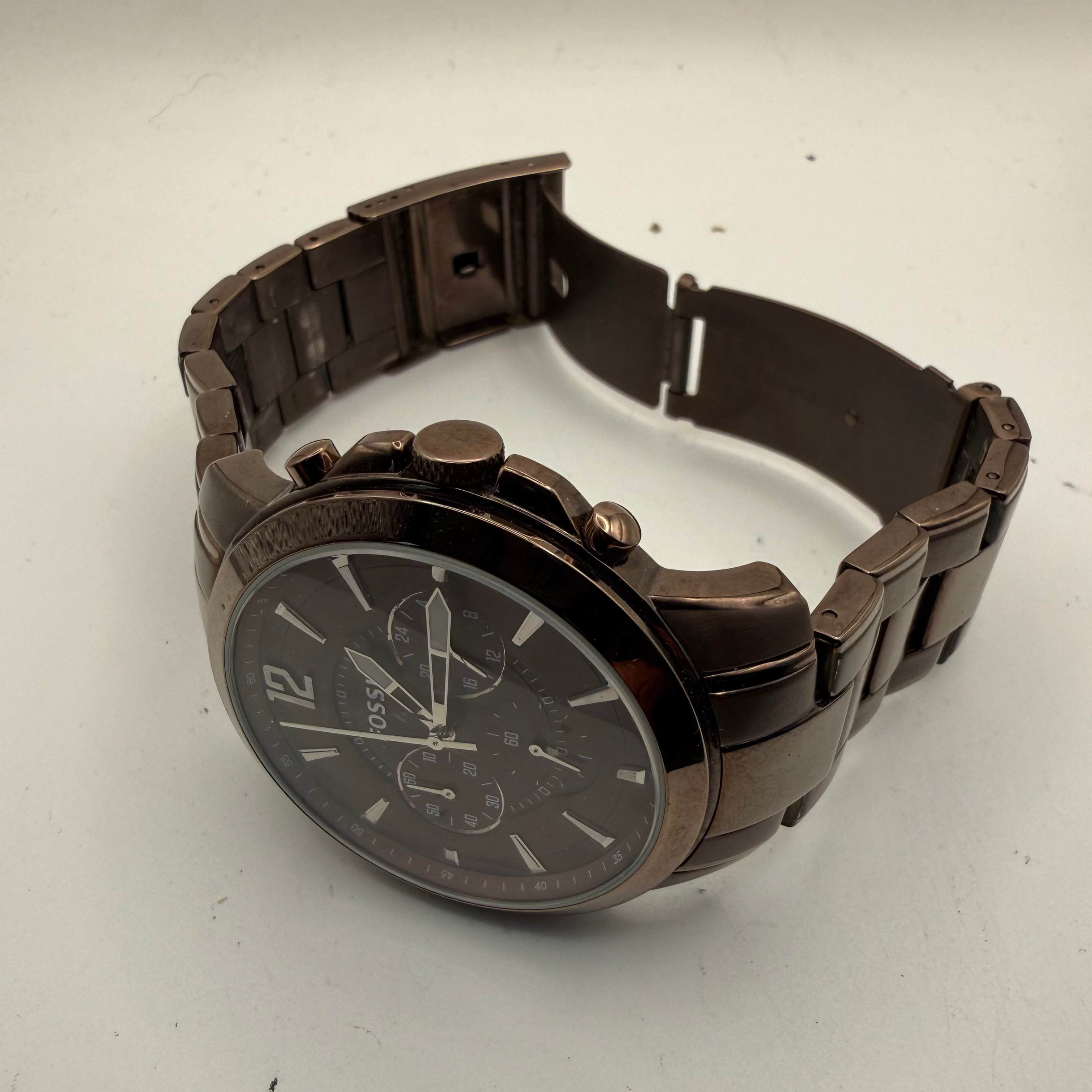 Fossil FS4608 Men’s Brown Chronograph Watch – Pre-Loved - £35.00