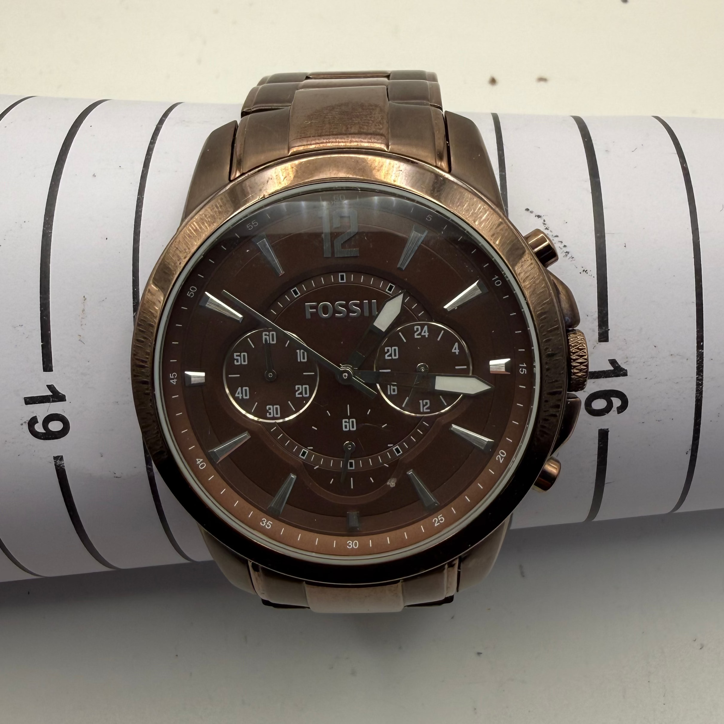 Fossil FS4608 Men’s Brown Chronograph Watch – Pre-Loved - £35.00