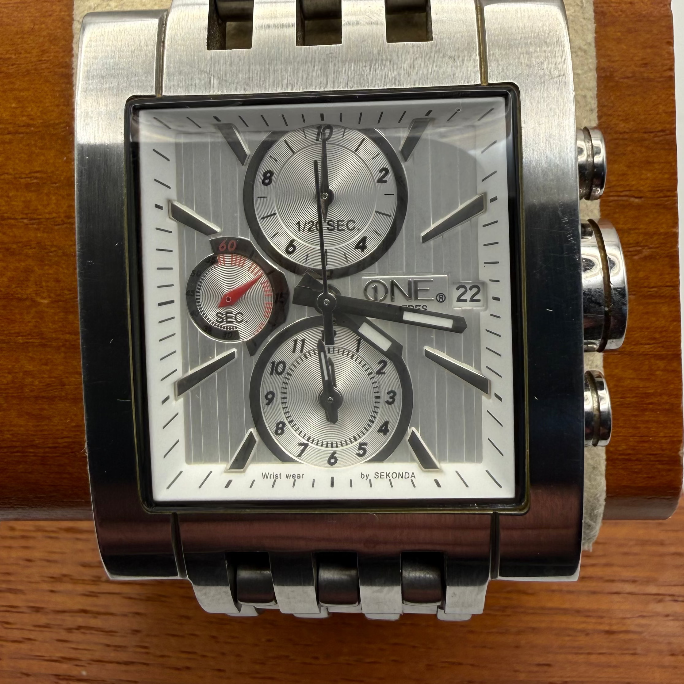 ONE by Sekonda 3054 CKX Stainless Steel Square Chronograph- £35.00