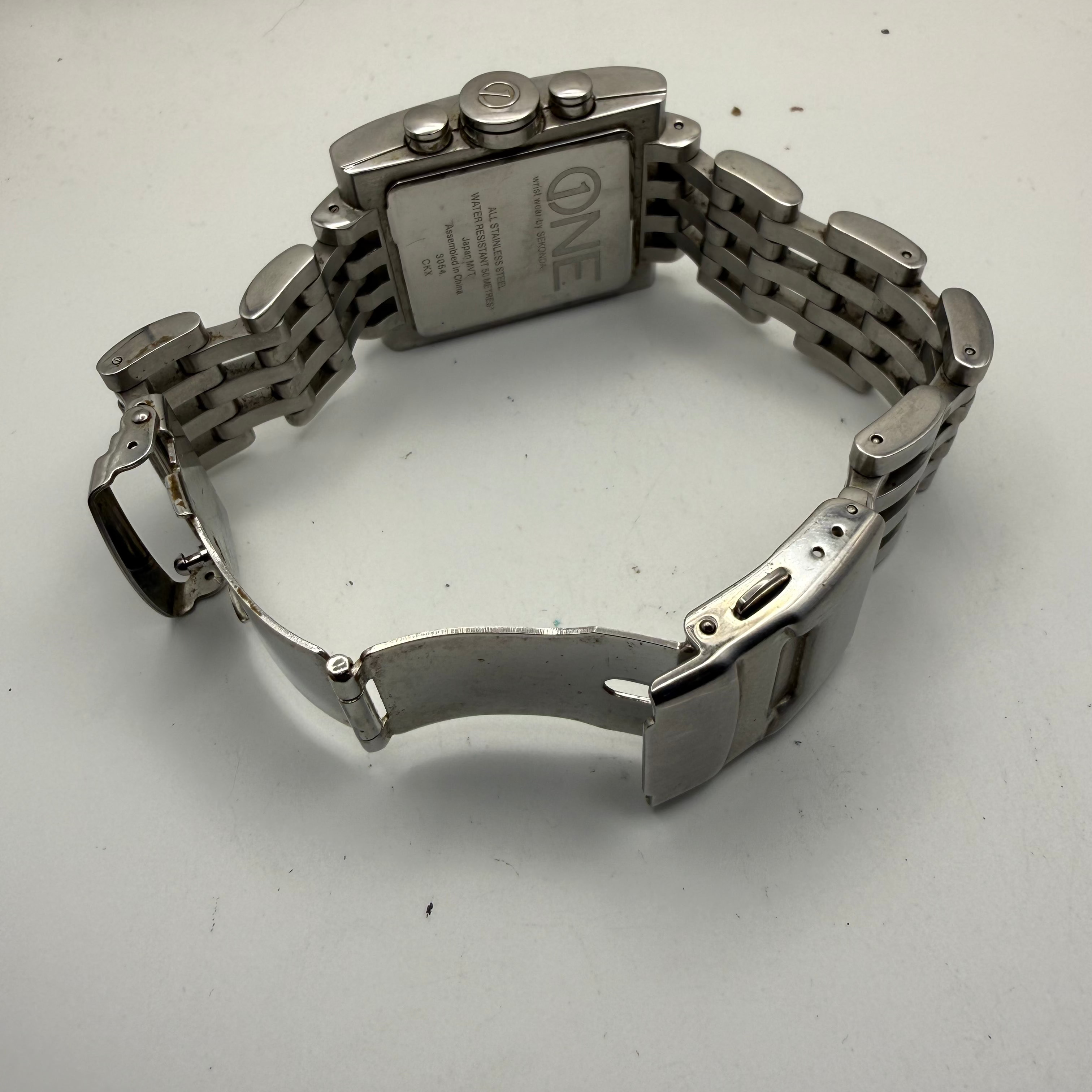 ONE by Sekonda 3054 CKX Stainless Steel Square Chronograph- £35.00