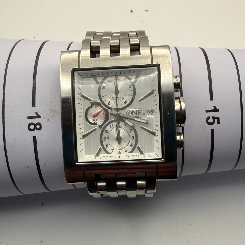 ONE by Sekonda 3054 CKX Stainless Steel Square Chronograph- £35.00