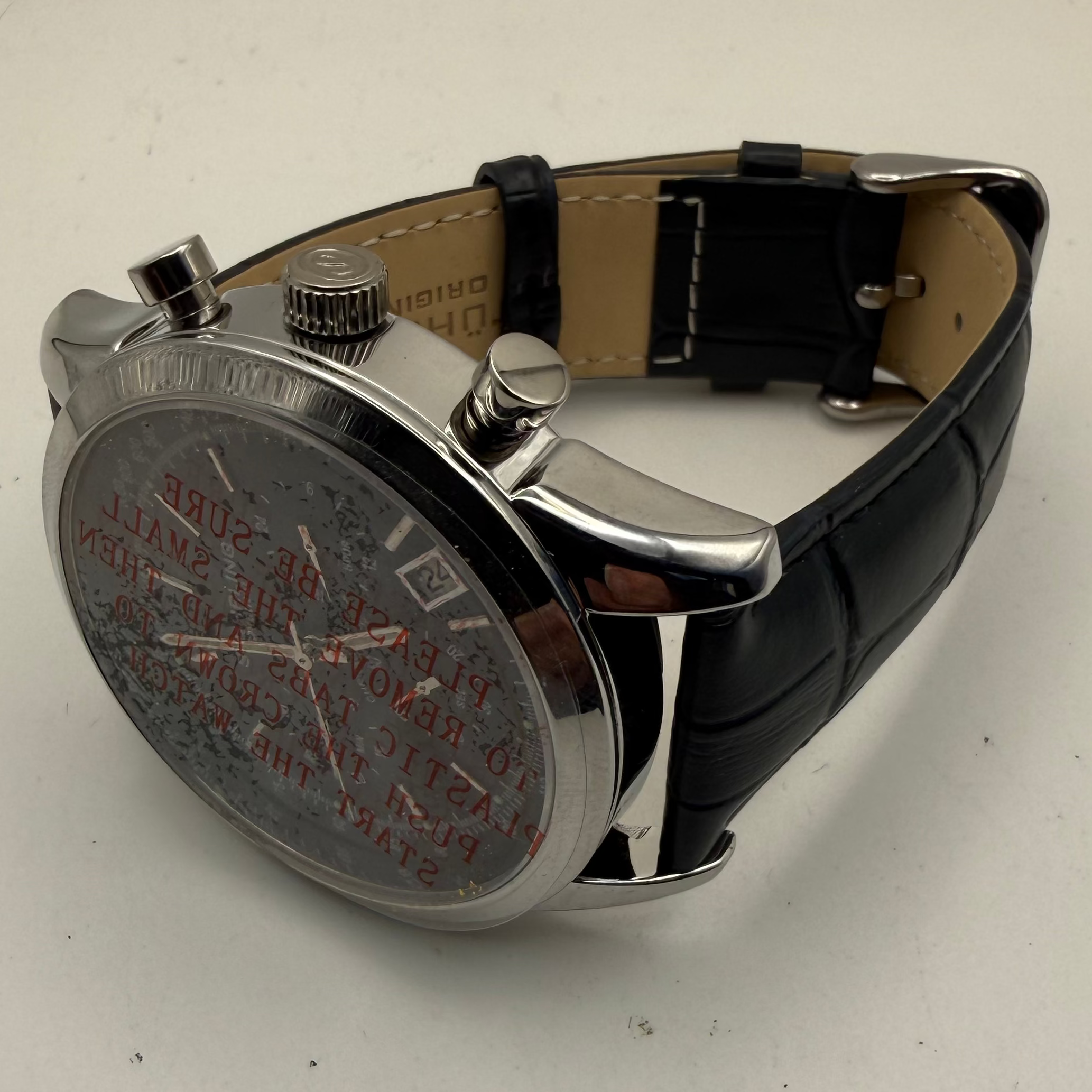Stuhrling Original Chronograph Quartz 42.5mm Blue Dial – New in Box Full Set- £110.00