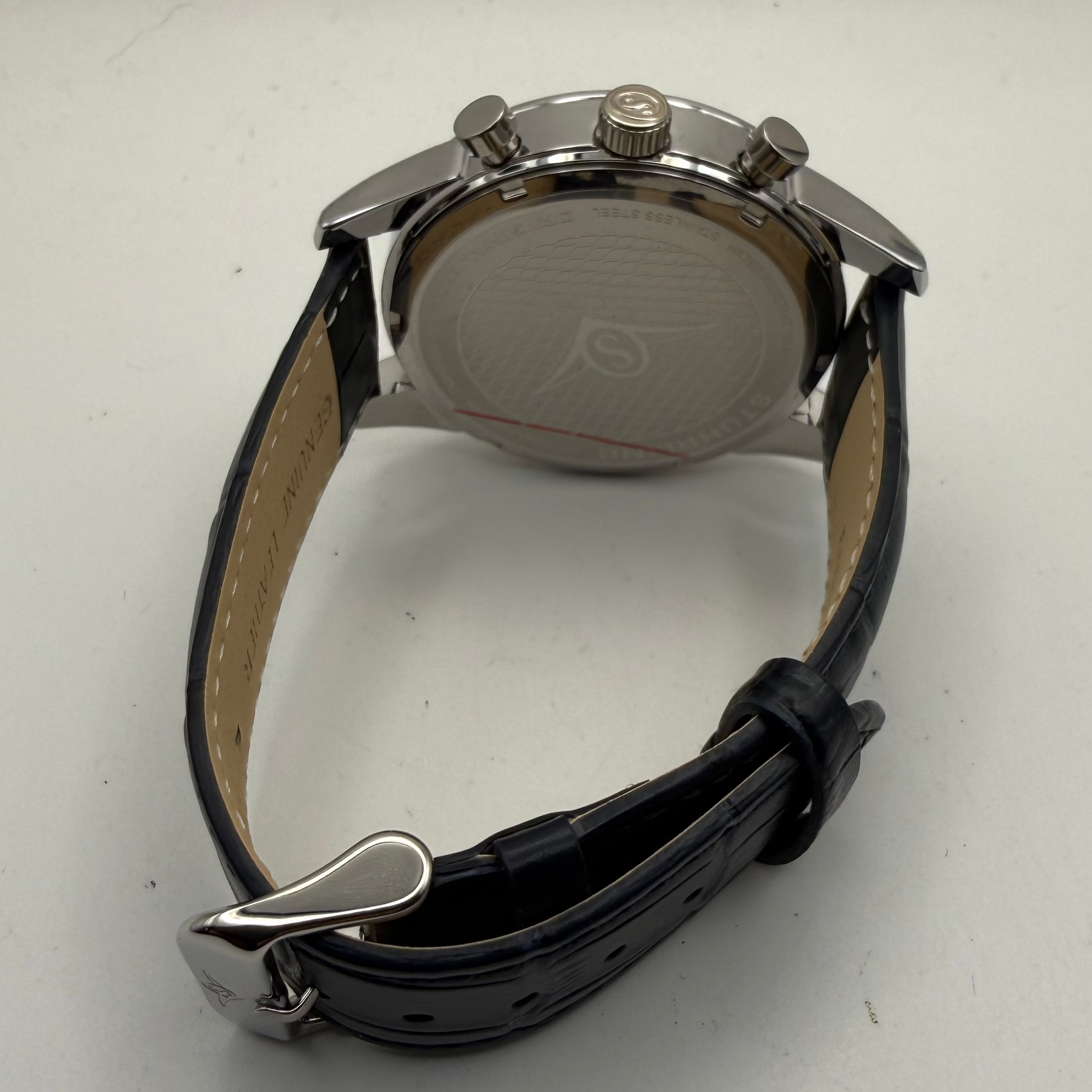 Stuhrling Original Chronograph Quartz 42.5mm Blue Dial – New in Box Full Set- £110.00