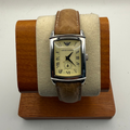 Emporio Armani AR-0236 Rectangular Cream Dial Leather Strap Watch – Pre-Loved- £30.00