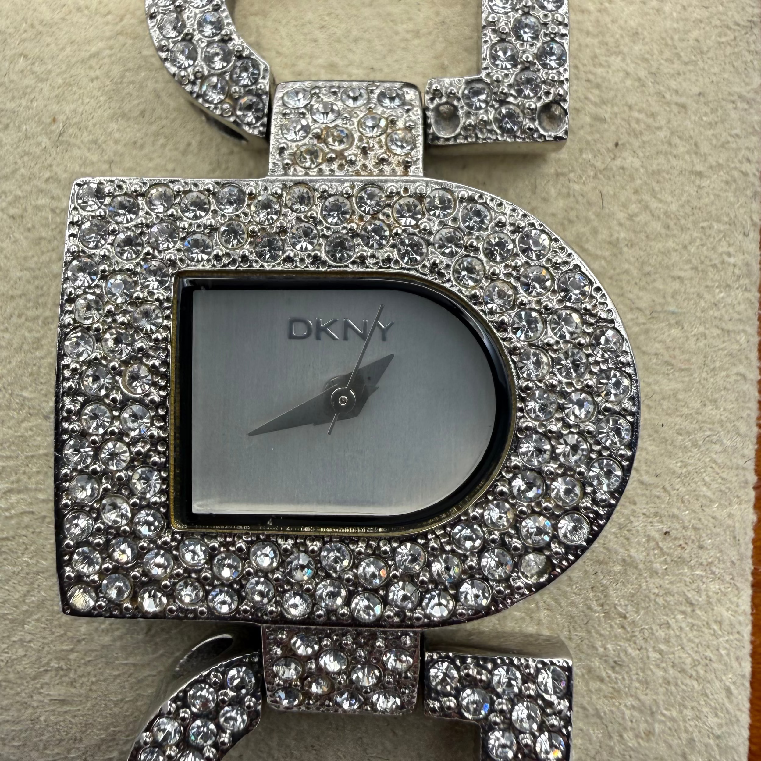 DKNY Ladies Crystal Set Bracelet Watch – Silver Dial – 15.5cm Bracelet – Pre-Owned Sparkle Piece- £