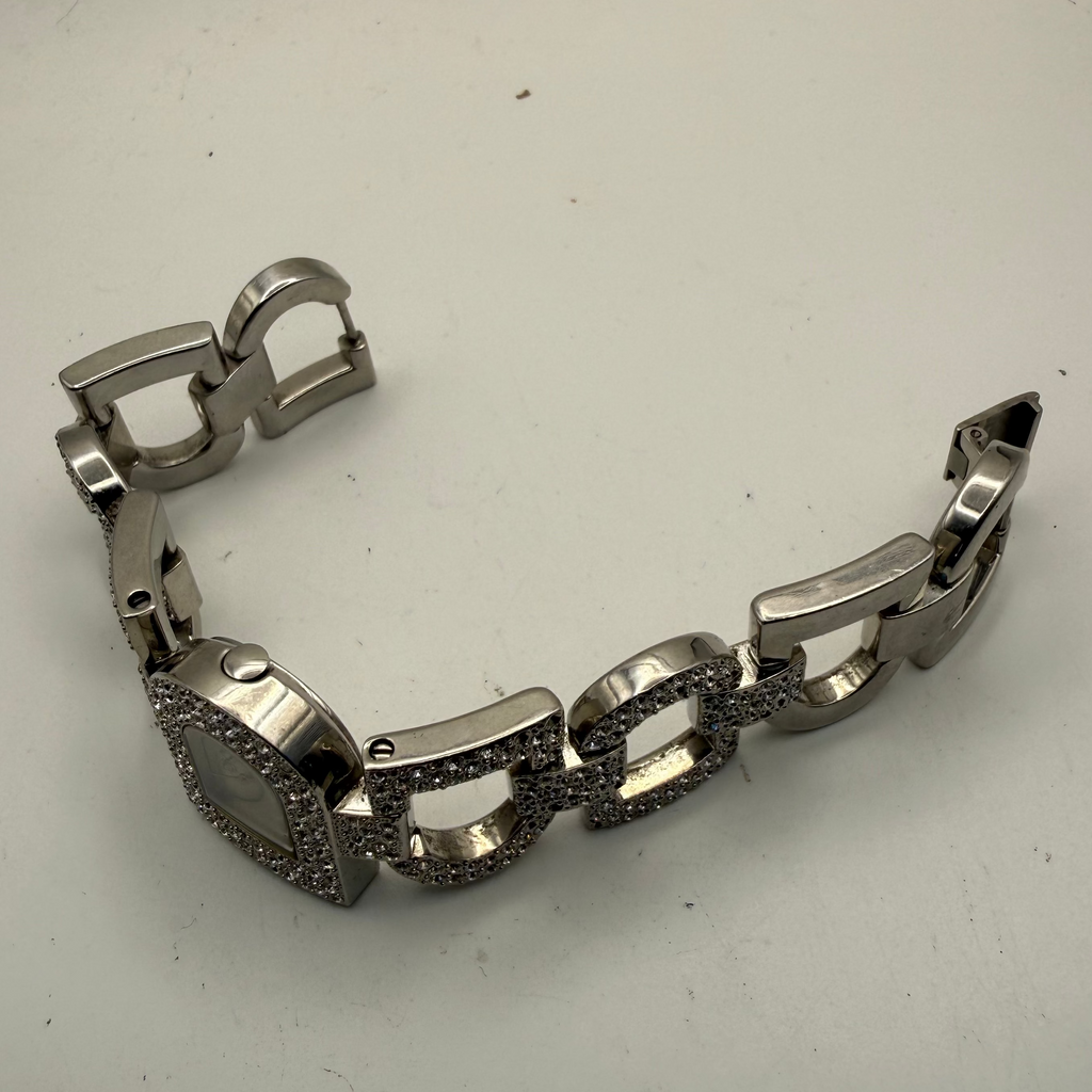 DKNY Ladies Crystal Set Bracelet Watch – Silver Dial – 15.5cm Bracelet – Pre-Owned Sparkle Piece- £