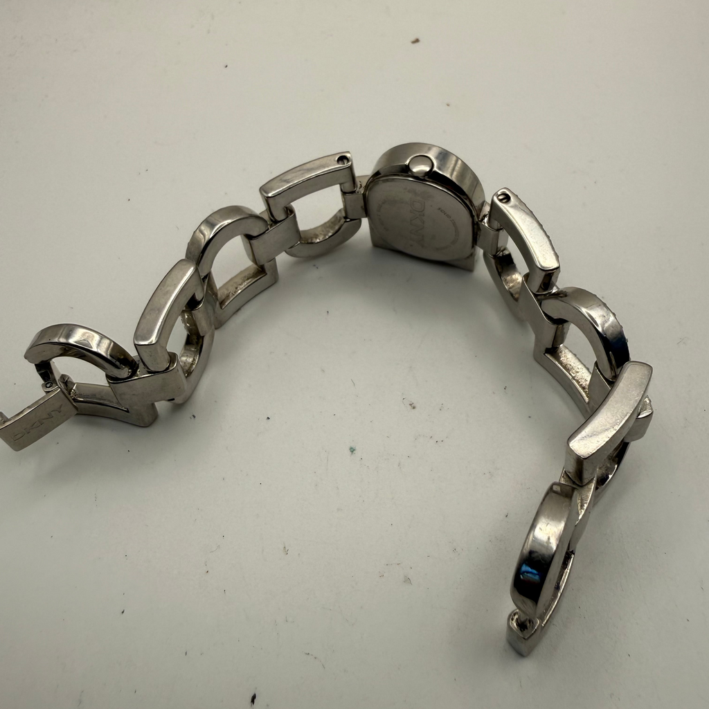 DKNY Ladies Crystal Set Bracelet Watch – Silver Dial – 15.5cm Bracelet – Pre-Owned Sparkle Piece- £