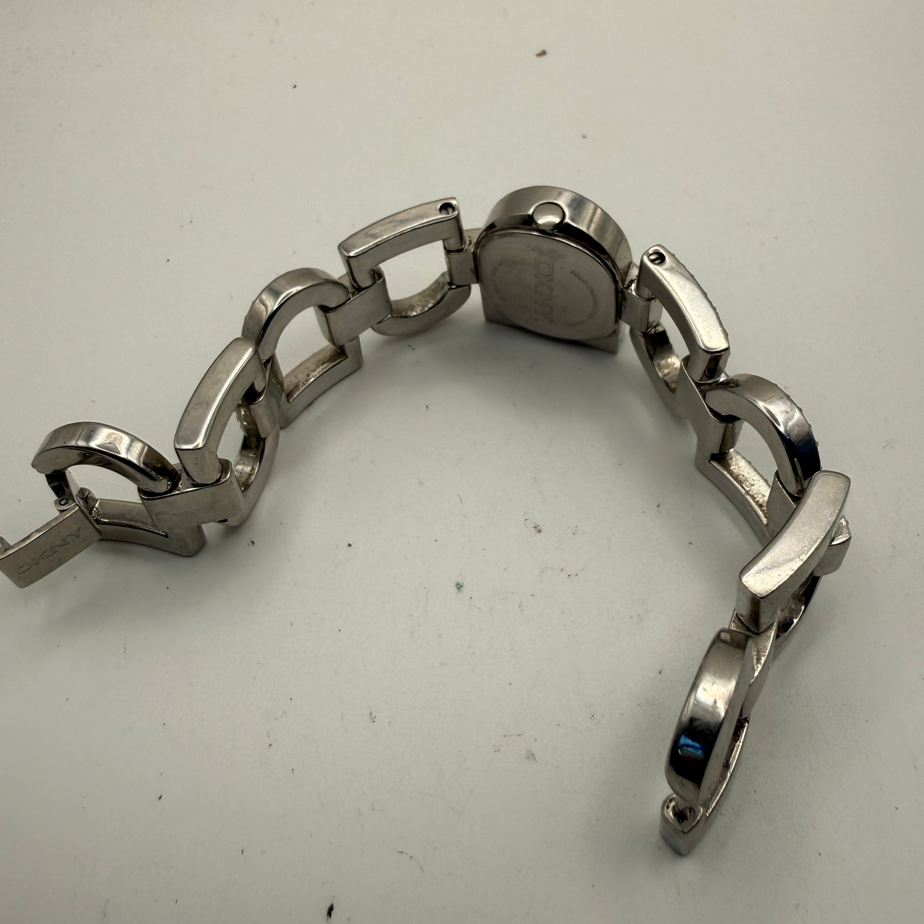 DKNY Ladies Crystal Set Bracelet Watch – Silver Dial – 15.5cm Bracelet – Pre-Owned Sparkle Piece- £