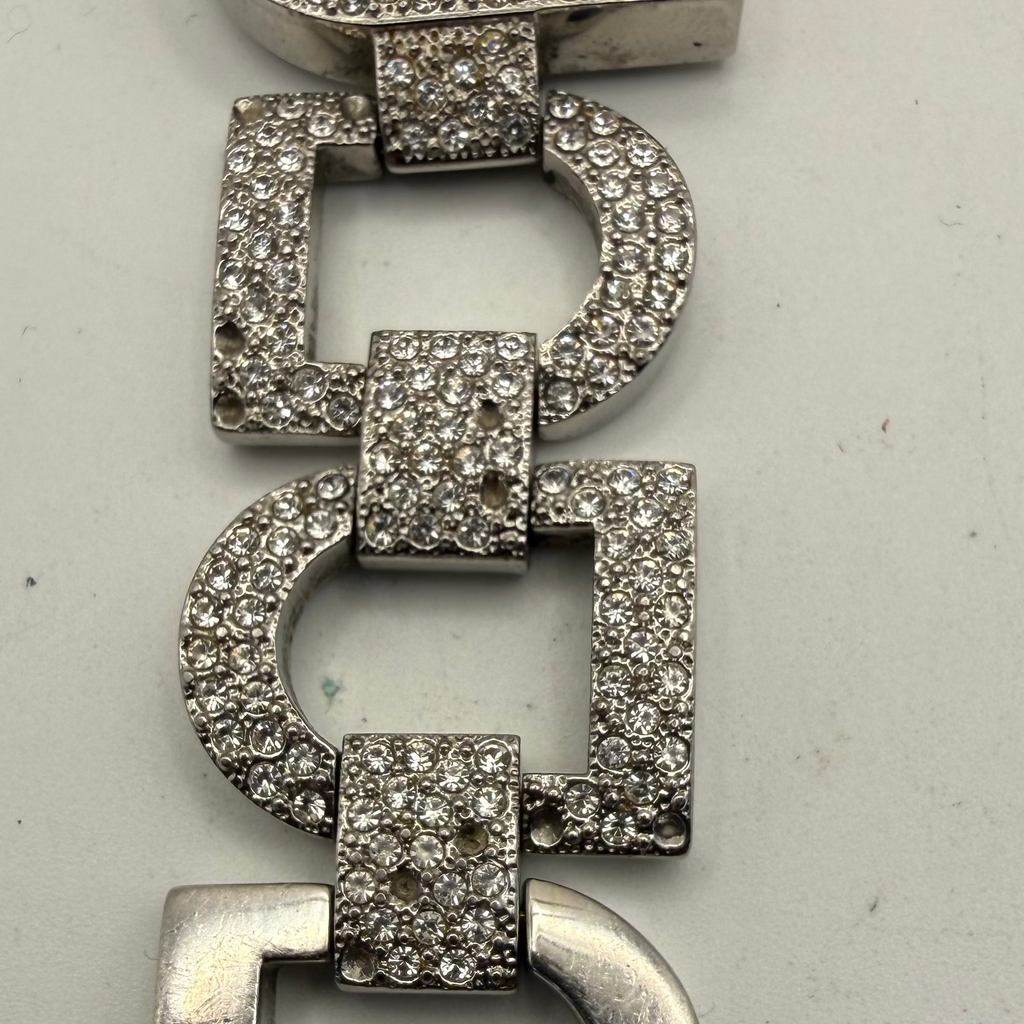 DKNY Ladies Crystal Set Bracelet Watch – Silver Dial – 15.5cm Bracelet – Pre-Owned Sparkle Piece- £