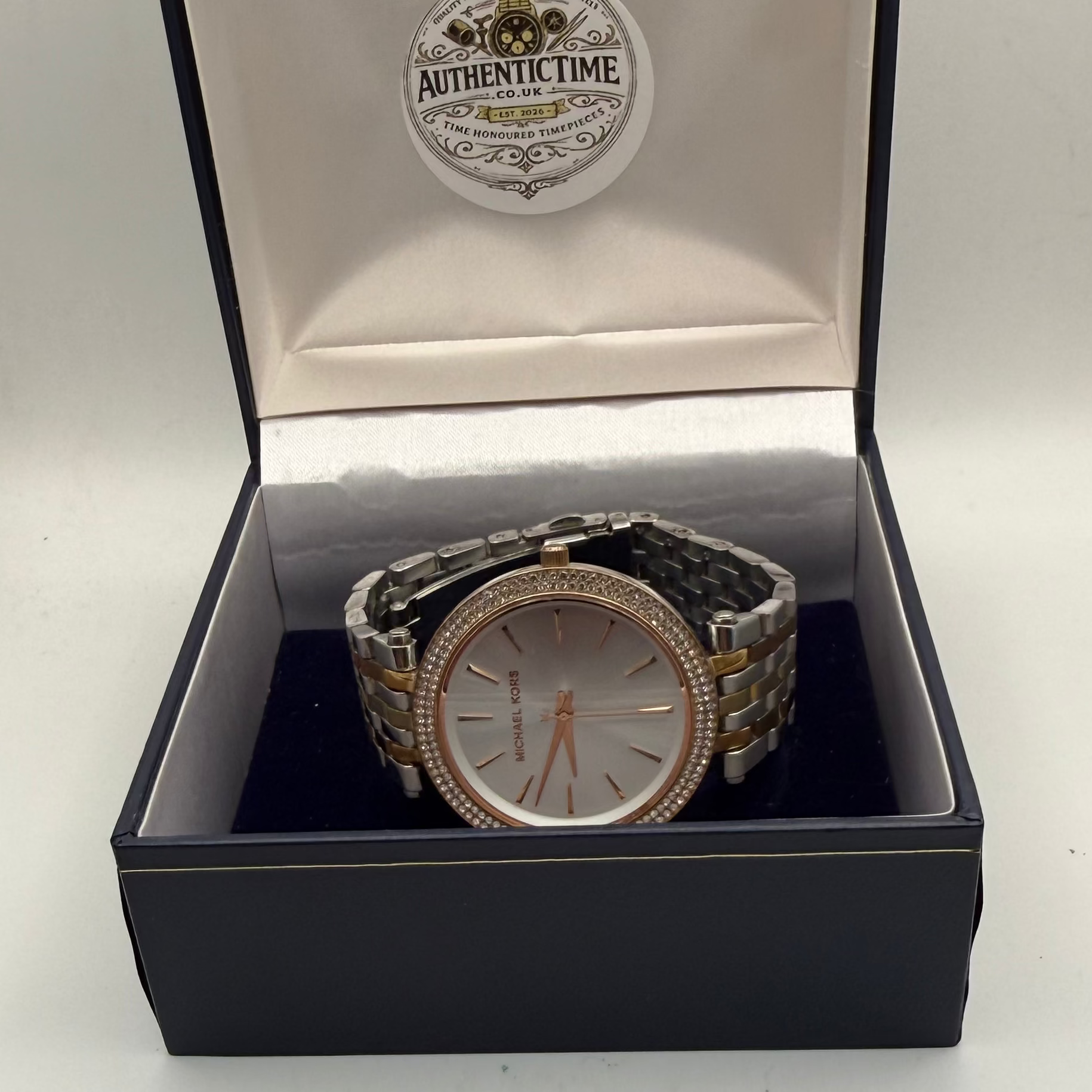 Michael Kors MK3203 Ladies Two-Tone Crystal Bezel Watch – Pre-Loved- £40.00