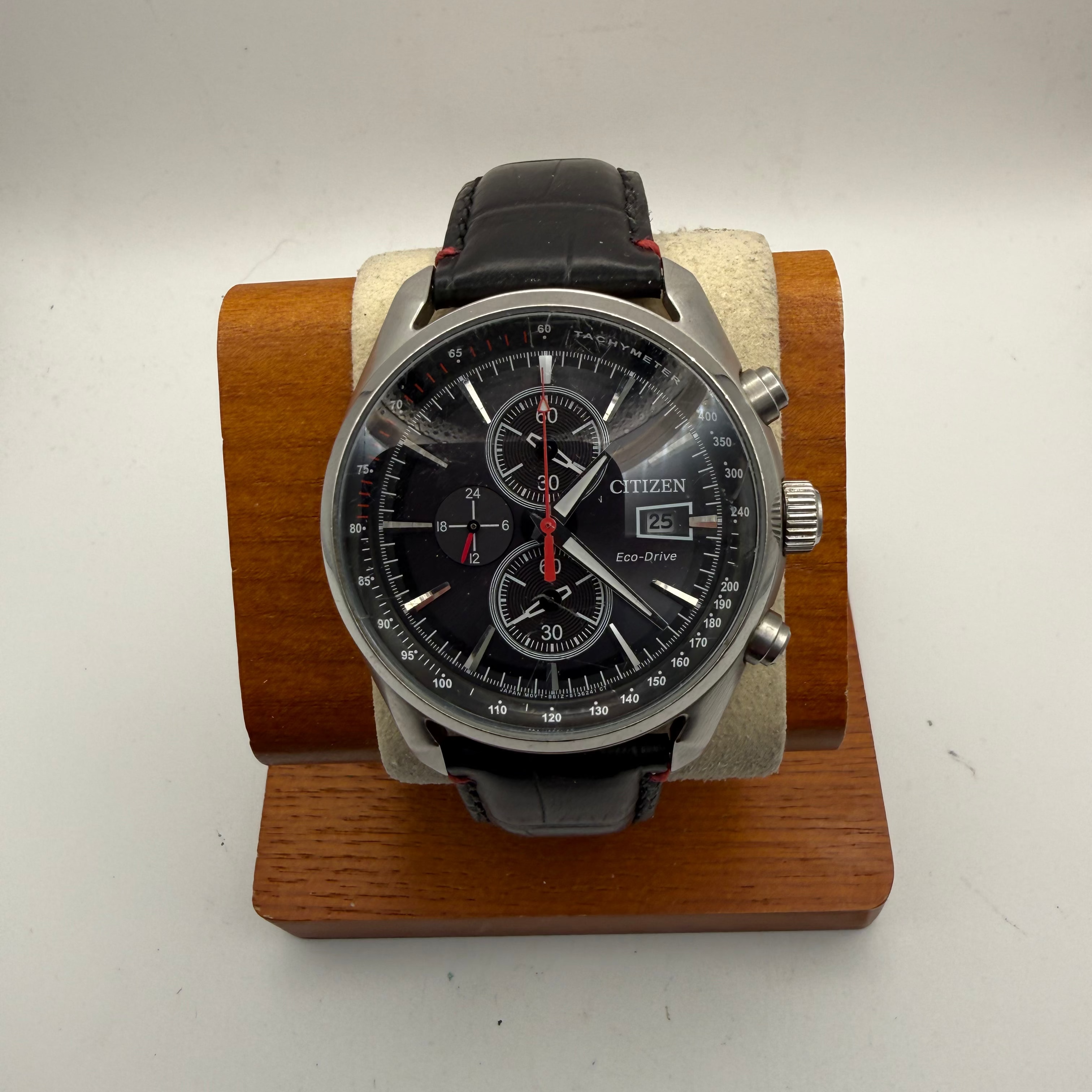 Citizen Eco-Drive B612 Chronograph Tachymeter Men’s Watch – Black Dial- £90.00