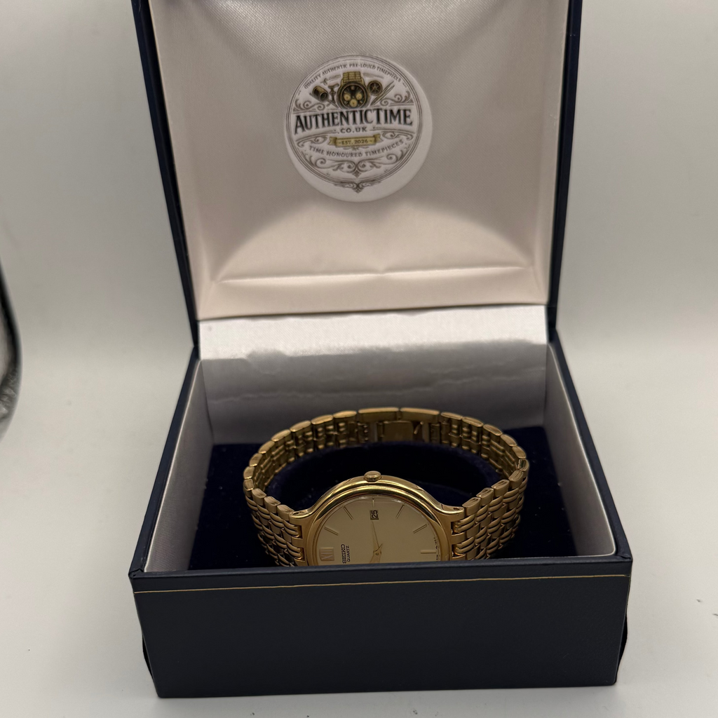 Seiko Quartz Gold Tone Dress Watch 5Y39-7A70 – Champagne Dial- £70.00