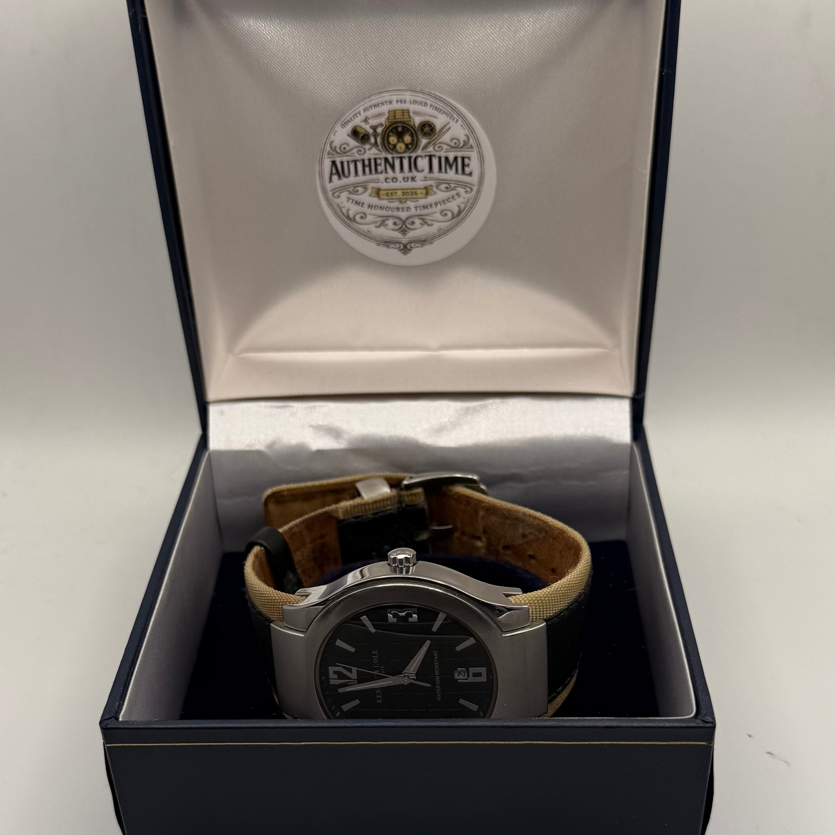 Kenneth Cole New York KC1268 Men’s Watch – Black Dial | Date | Stainless Steel Case- £30.00