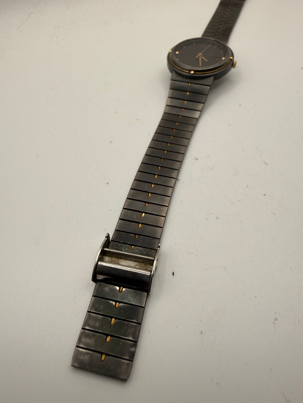 Seiko Quartz 7432-0040 Vintage Black & Gold Patina Watch- £35.00