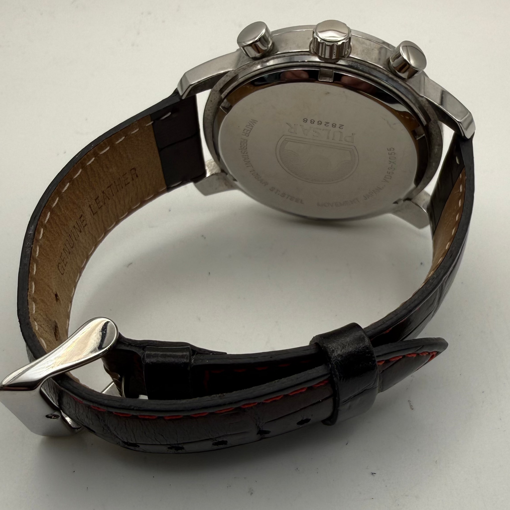 Pulsar VD53-X055 Chronograph 100M Men’s Watch – White Dial- £60.00
