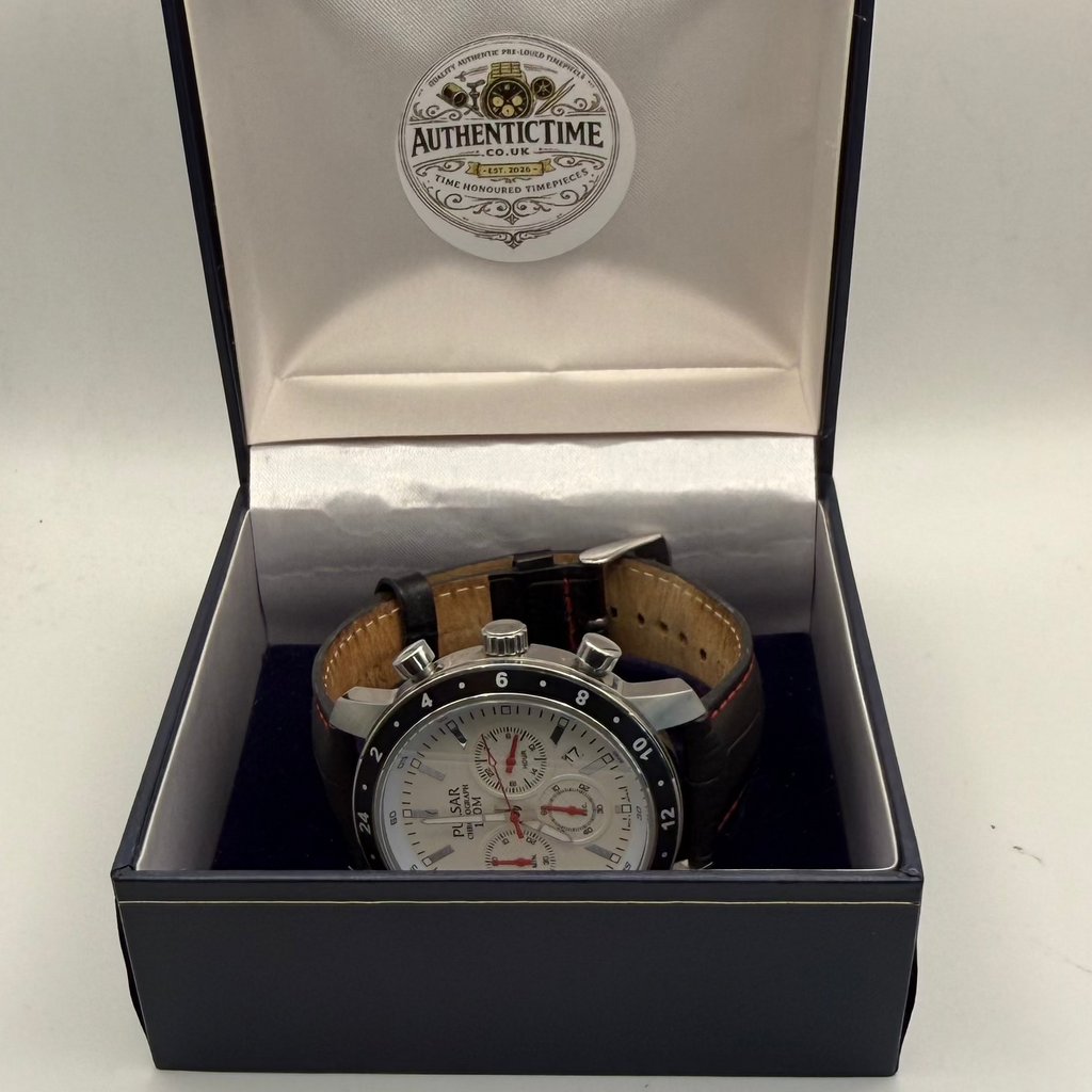 Pulsar VD53-X055 Chronograph 100M Men’s Watch – White Dial- £60.00