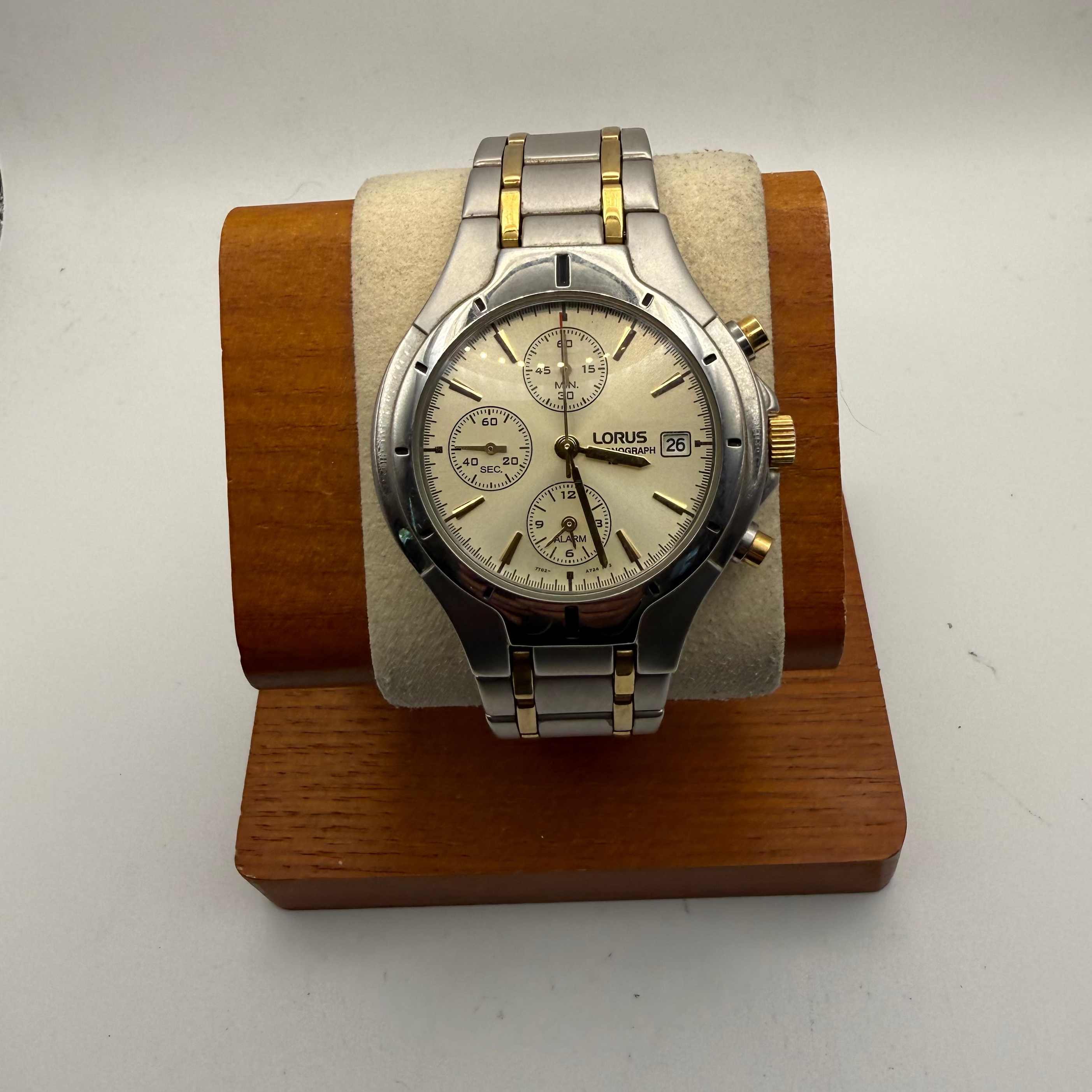 Lorus Two-Tone Chronograph Alarm Watch – Cream Dial- £40.00