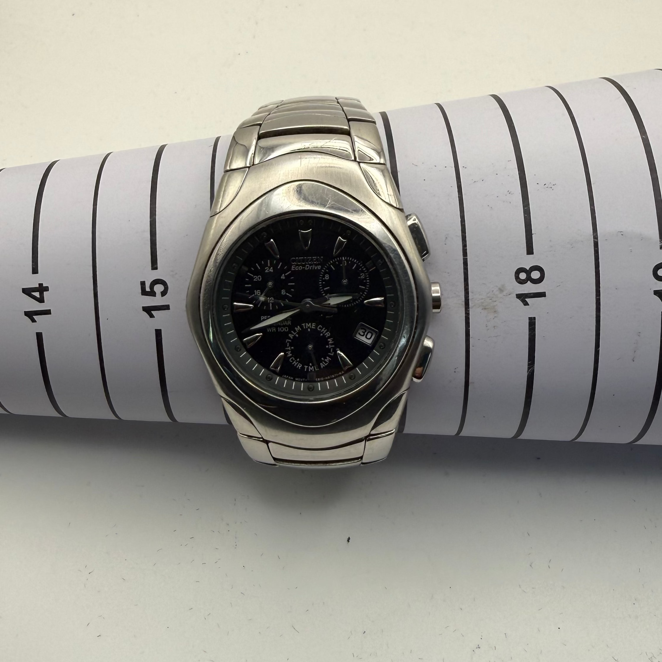 Citizen Eco-Drive Perpetual Calendar WR100 Men’s Watch – Model E810-H47871 – Black Dial- £90.00