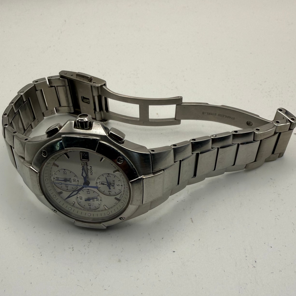 Seiko Chronograph Alarm 100M 7T62-0DP0 stainless steel watch- £95.00