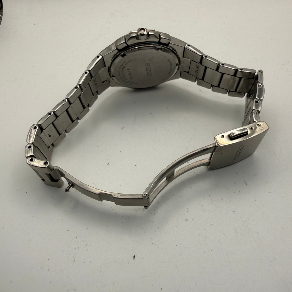 Seiko Chronograph Alarm 100M 7T62-0DP0 stainless steel watch- £95.00