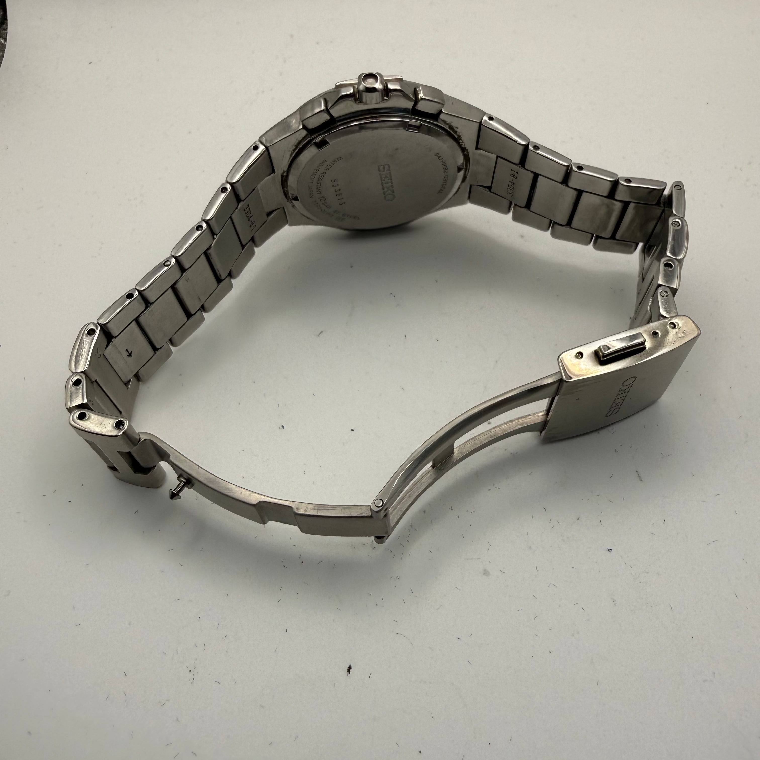 Seiko Chronograph Alarm 100M 7T62-0DP0 stainless steel watch- £95.00