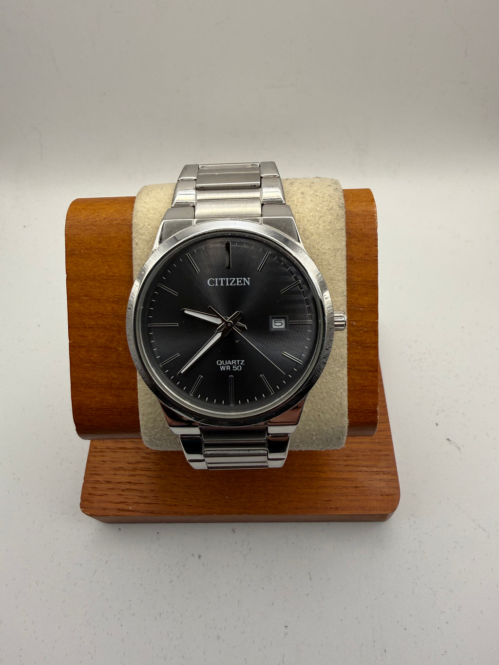 Citizen Quartz WR50 Black Dial Date Stainless Steel Watch GN-4-S | 292805 | 18cm Bracelet- £70.00