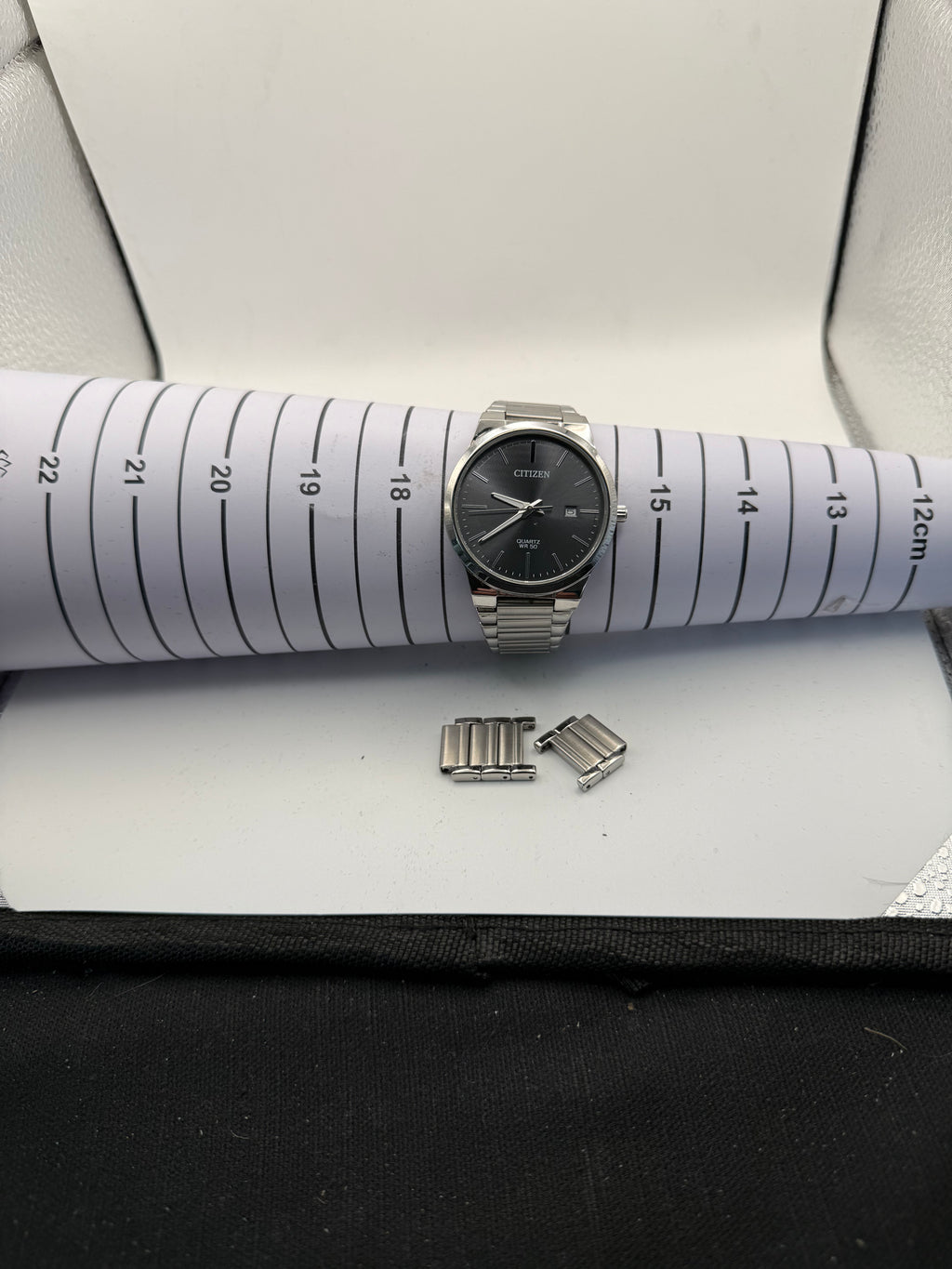 Citizen Quartz WR50 Black Dial Date Stainless Steel Watch GN-4-S | 292805 | 18cm Bracelet- £70.00
