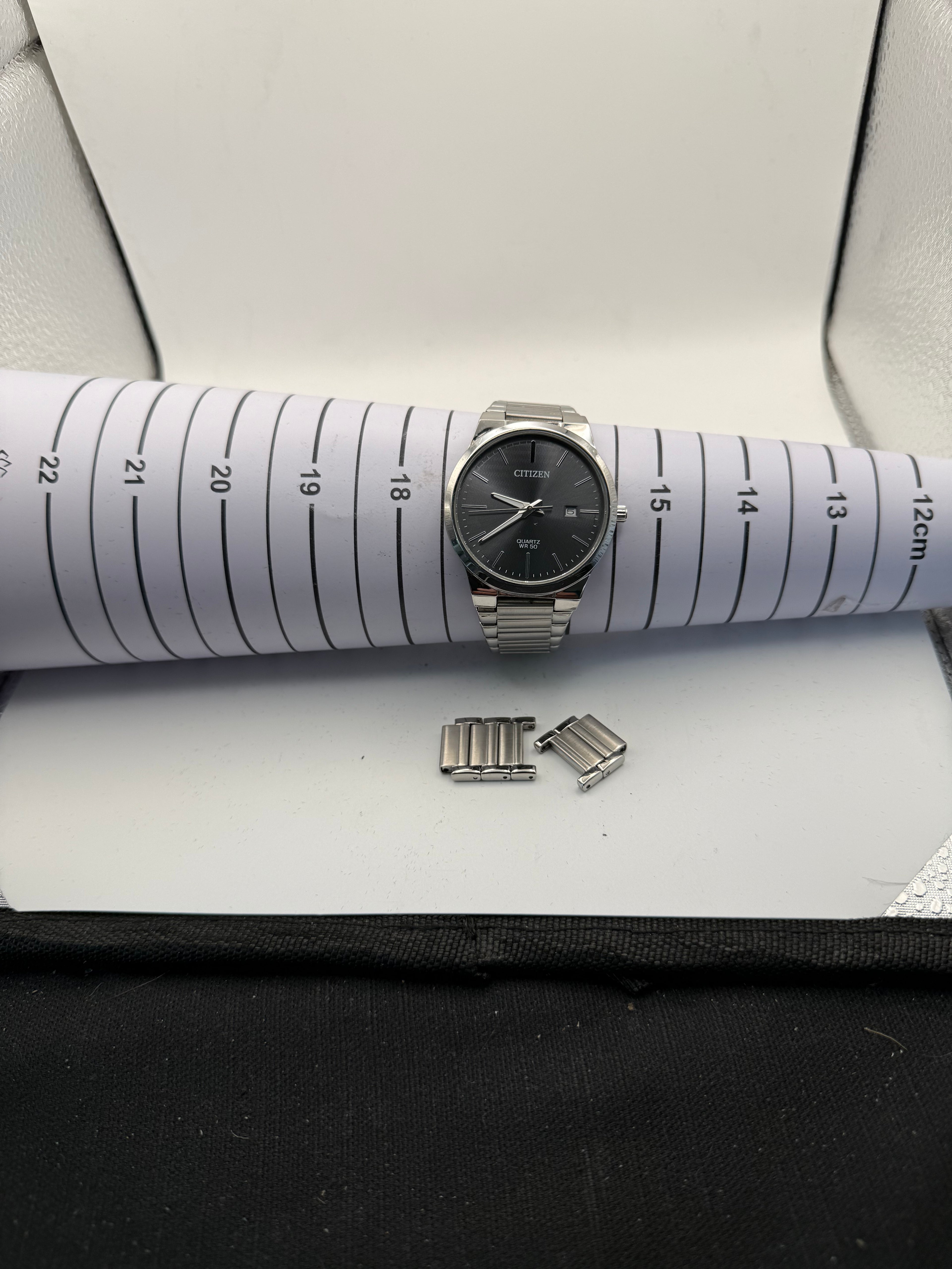Citizen Quartz WR50 Black Dial Date Stainless Steel Watch GN-4-S | 292805 | 18cm Bracelet- £70.00