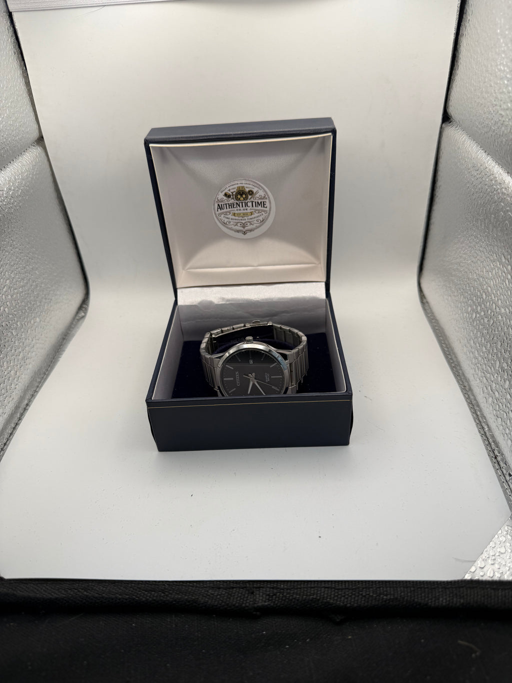 Citizen Quartz WR50 Black Dial Date Stainless Steel Watch GN-4-S | 292805 | 18cm Bracelet- £70.00