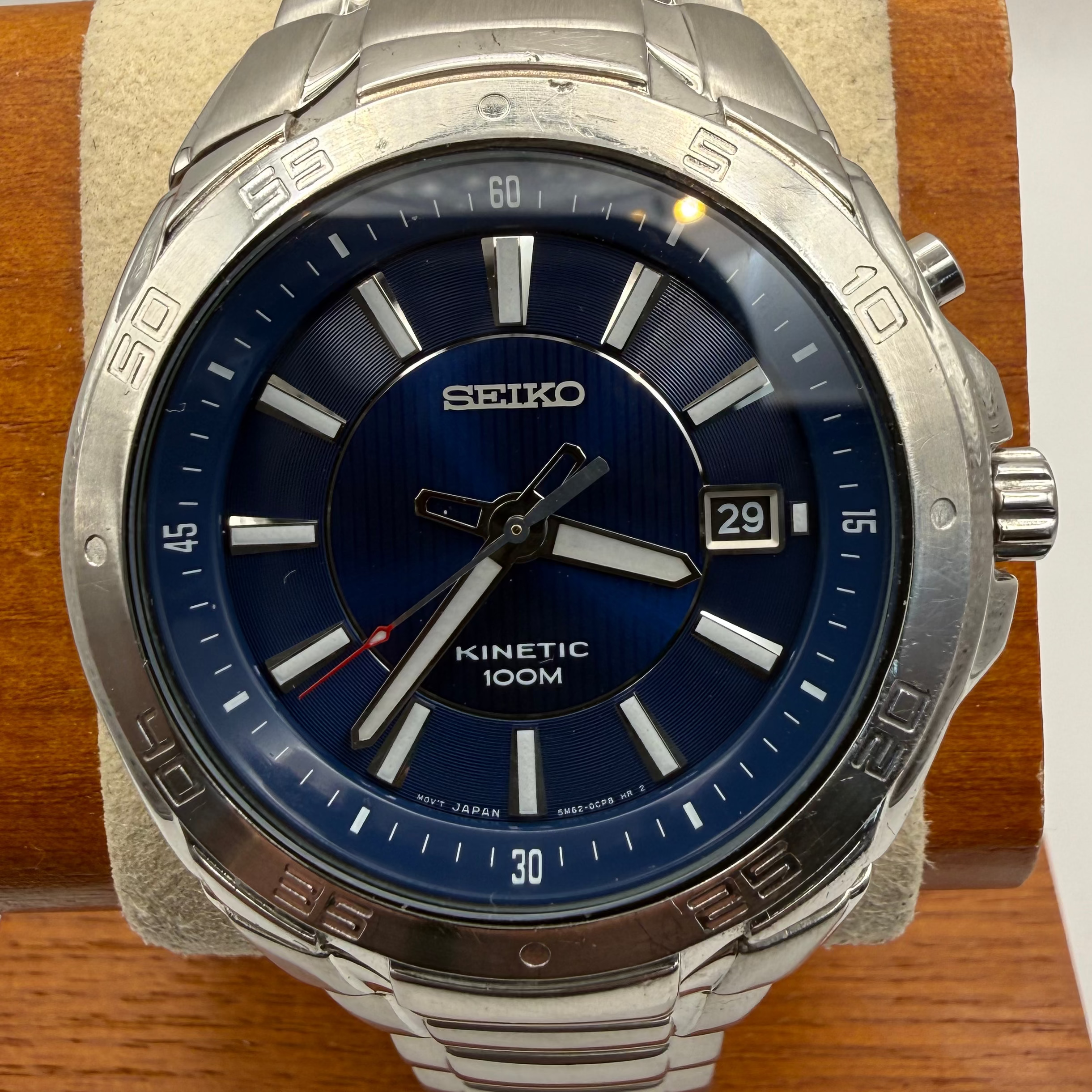 Seiko Kinetic 100M Blue Dial – 5M62-0CC0 | September 2019 | Fully Refurbished | Pre-Loved- £180.00