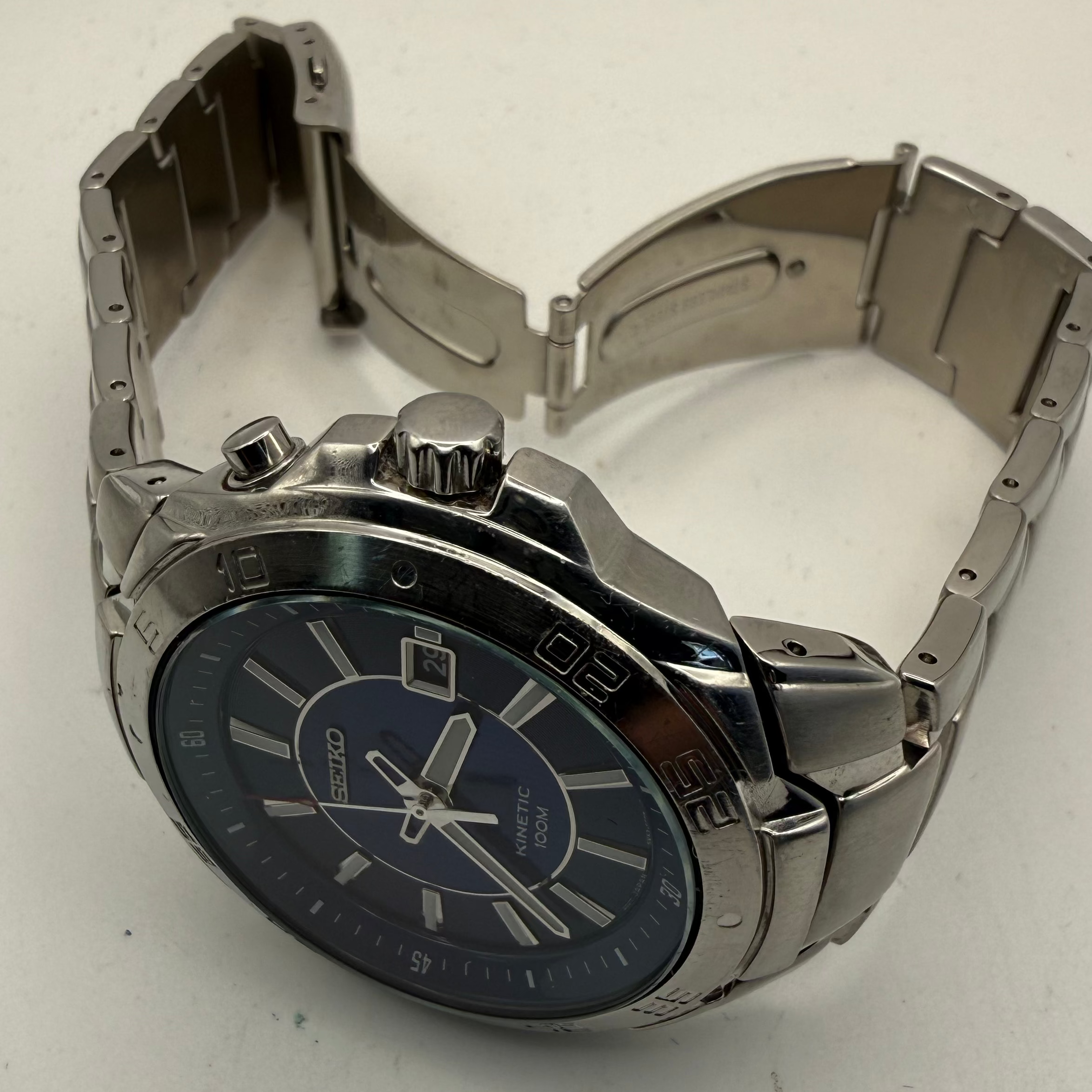 Seiko Kinetic 100M Blue Dial – 5M62-0CC0 | September 2019 | Fully Refurbished | Pre-Loved- £180.00