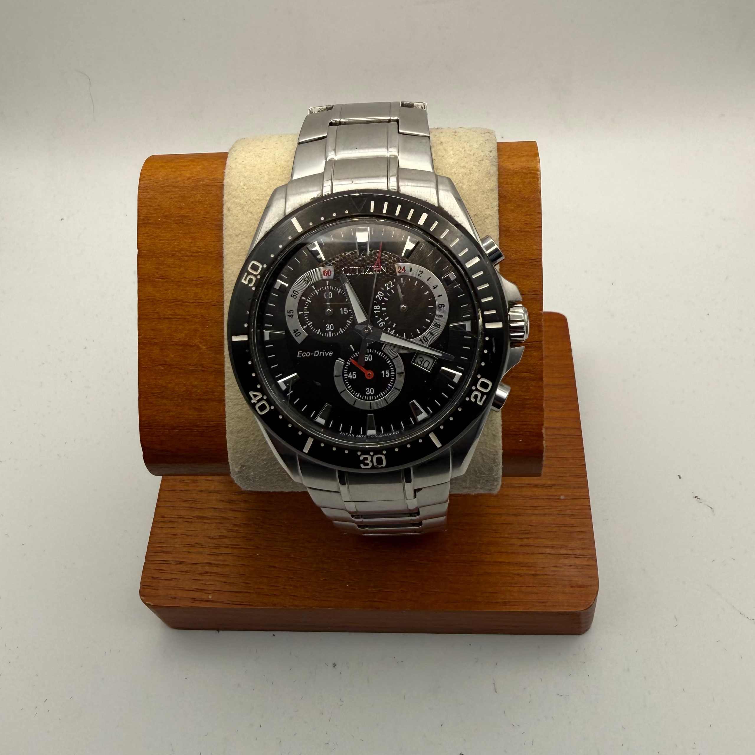 Citizen Eco-Drive Chronograph GN-4W-S Stainless Steel Diver Style Watch – Black dial- £130.00