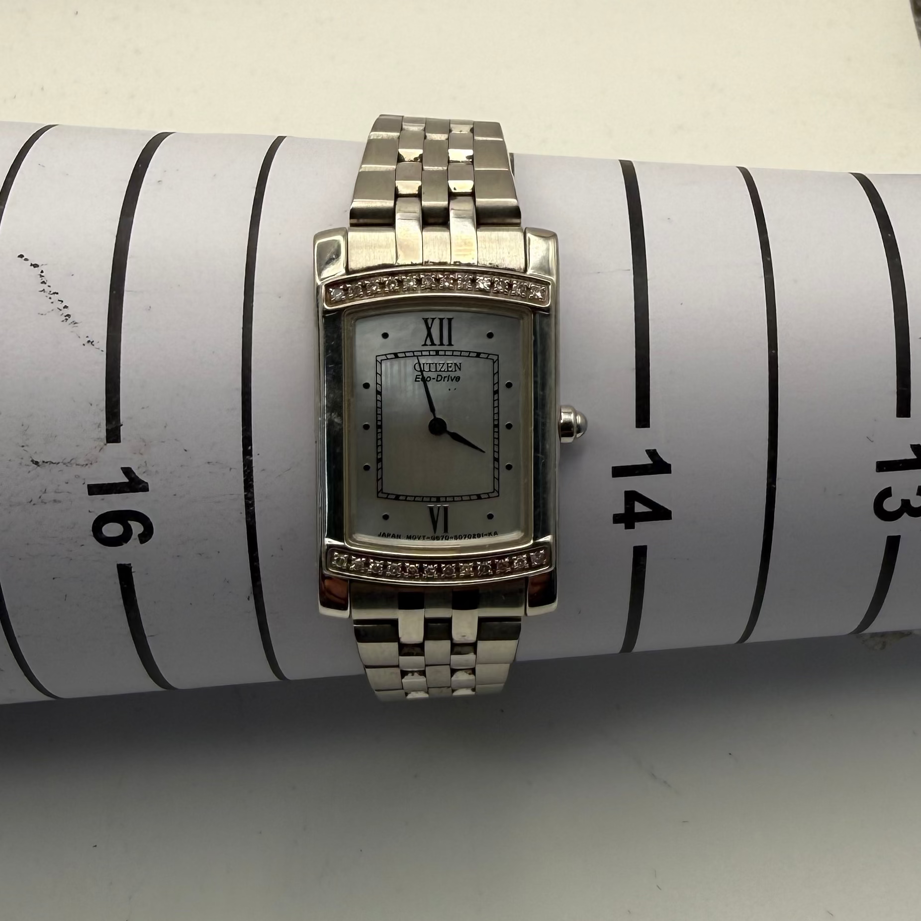 Citizen Eco-Drive Ladies Rectangular Diamond Accent Watch G670 (Fully Tested and Working)- £40.00