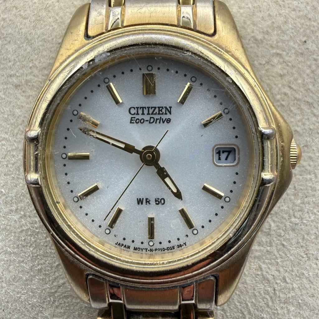 Citizen Eco-Drive Ladies Gold Tone Date WR50 Watch GN-0-S (Fully Tested and Working)- £40.00