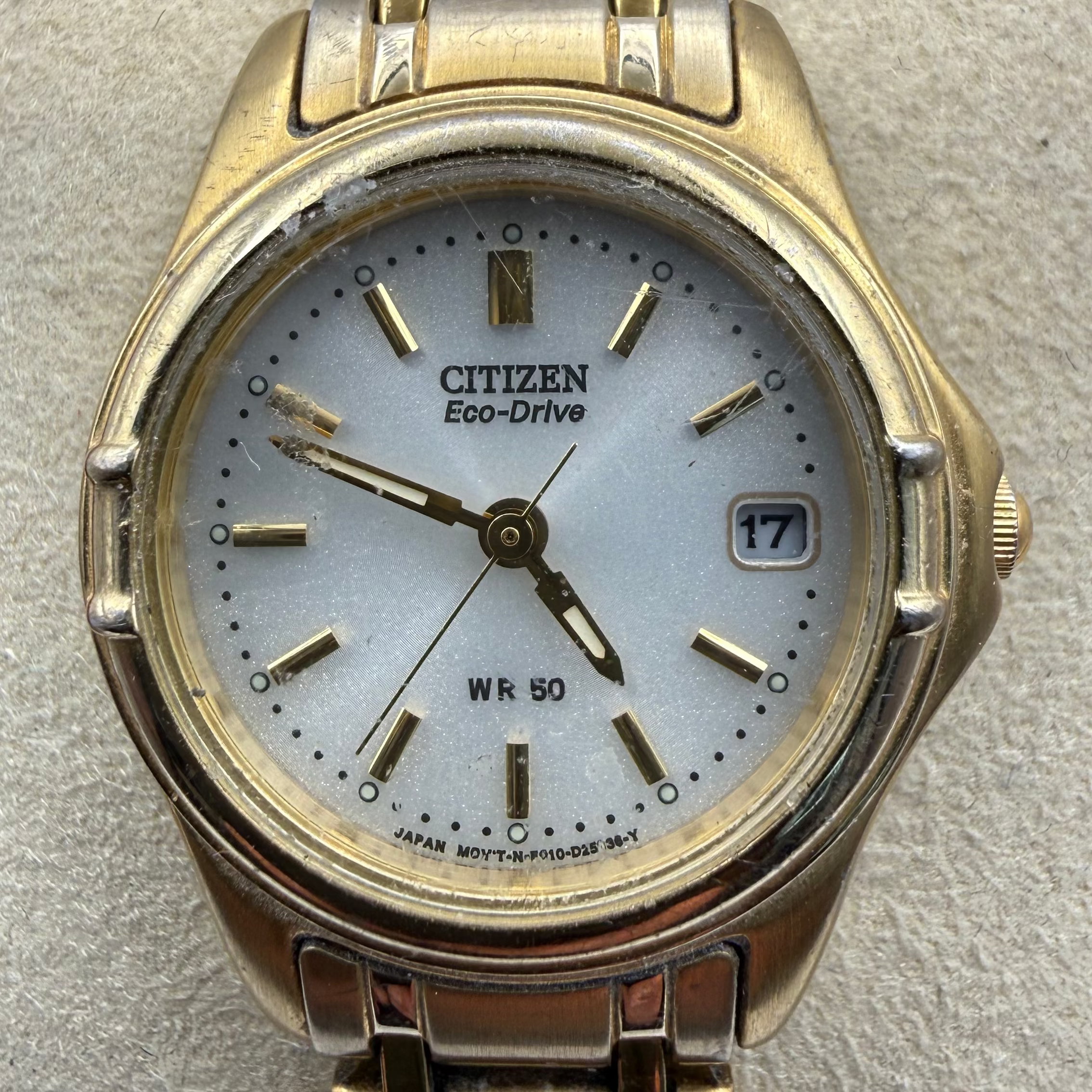 Citizen Eco-Drive Ladies Gold Tone Date WR50 Watch GN-0-S (Fully Tested and Working)- £40.00