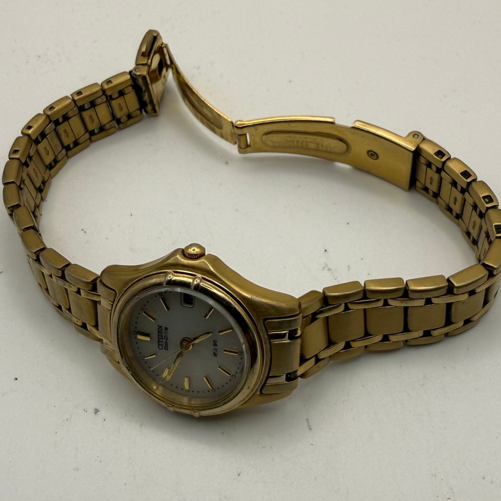 Citizen Eco-Drive Ladies Gold Tone Date WR50 Watch GN-0-S (Fully Tested and Working)- £40.00